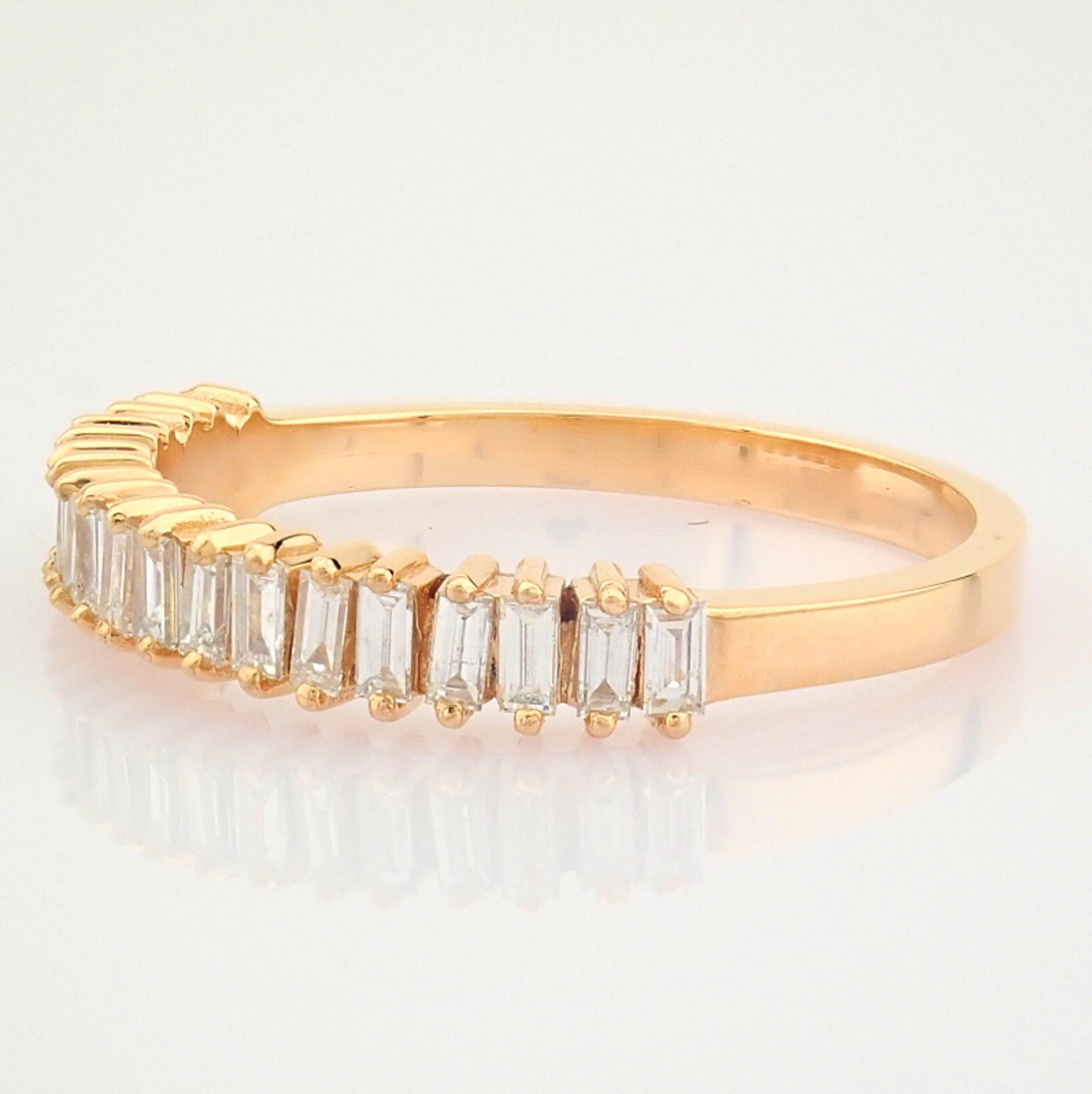 Certificated 14K Rose/Pink Gold Baguette Diamond Ring (Total 0.44 ct Stone) - Image 5 of 7