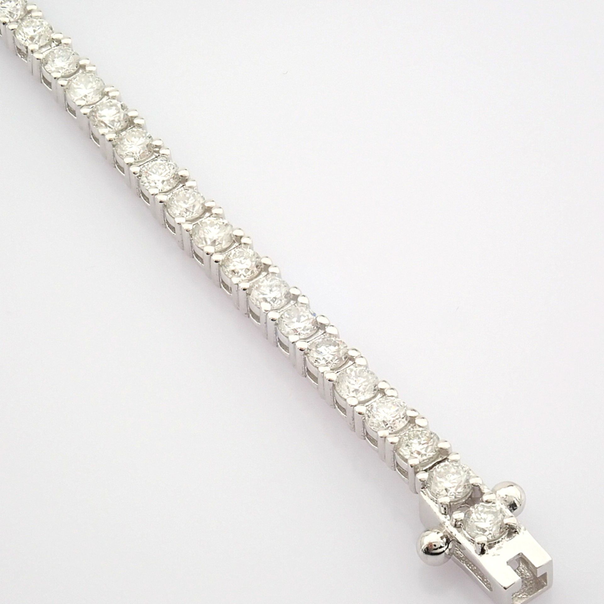 Certificated 14K White Gold Diamond Bracelet (Total 3.02 ct Stone) - Image 4 of 18