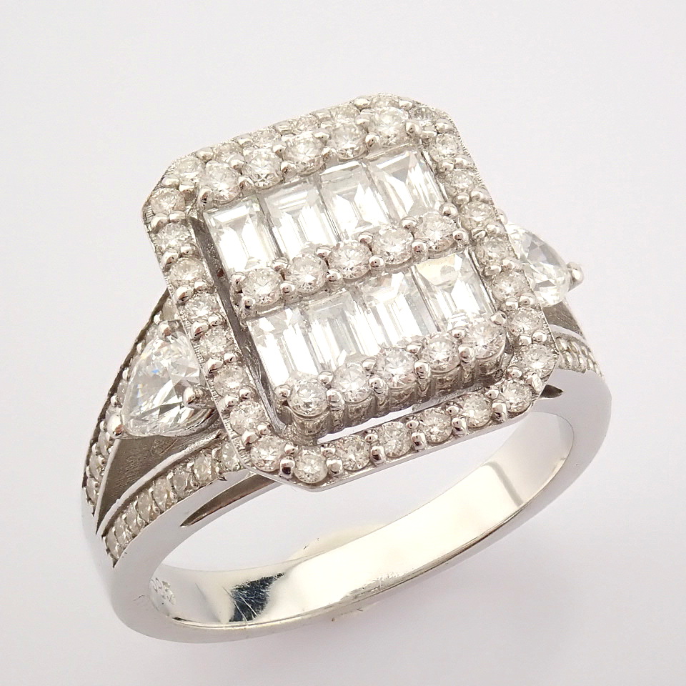 Certificated 14K White Gold Diamond Ring (Total 1.65 ct Stone) - Image 9 of 13