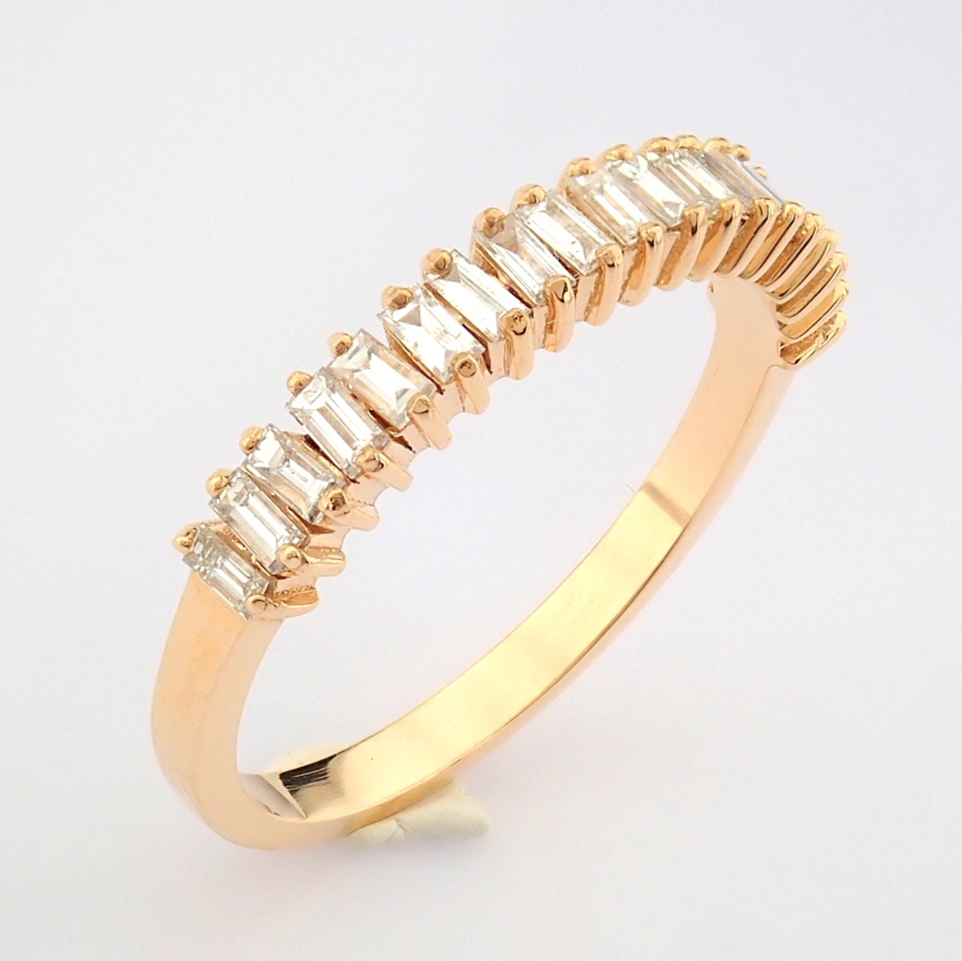 Certificated 14K Rose/Pink Gold Baguette Diamond Ring (Total 0.44 ct Stone) - Image 3 of 7