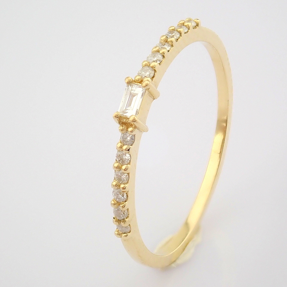 Certificated 14K Yellow Gold Diamond Ring (Total 0.11 ct Stone) - Image 5 of 12