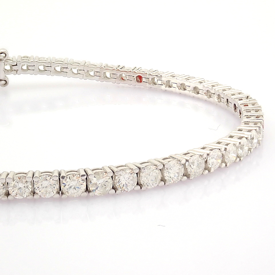 Certificated 14K White Gold Diamond Bracelet (Total 4.15 ct Stone) - Image 12 of 14