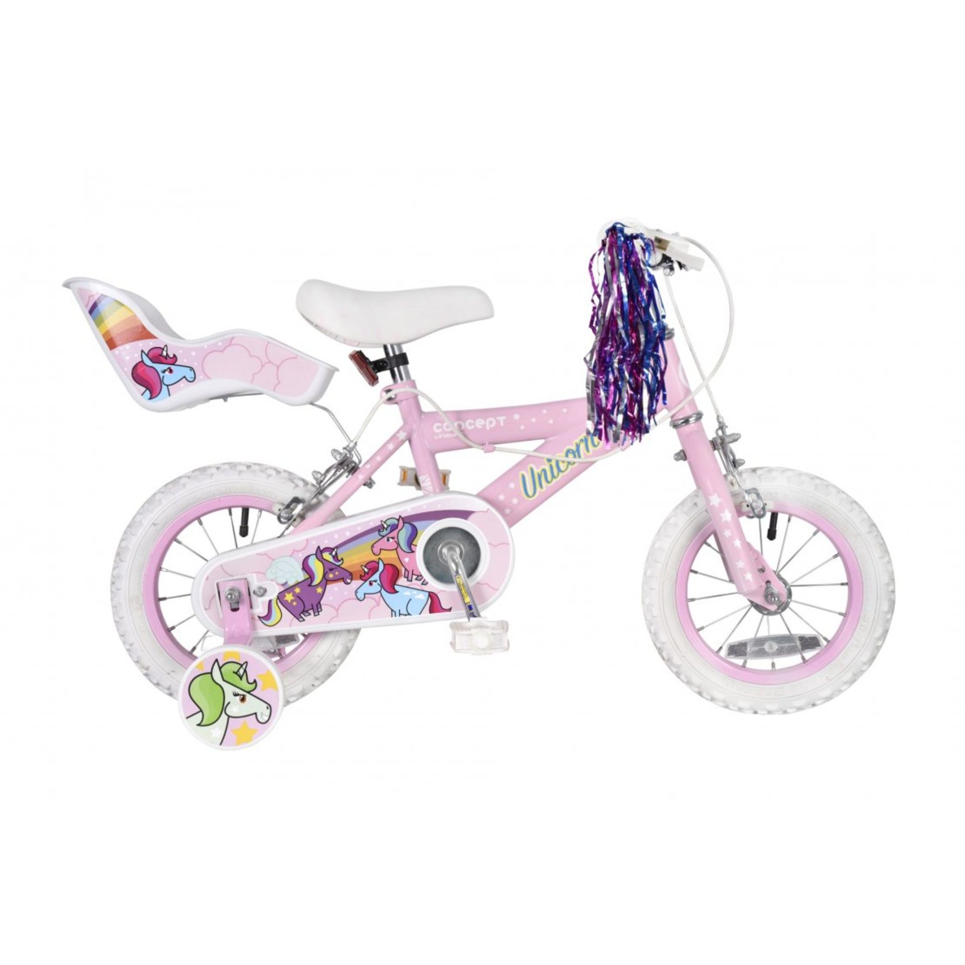 Concept Unicorn 14 Inch Wheel Kids Bike Pink. Designed for the young rider taking their first