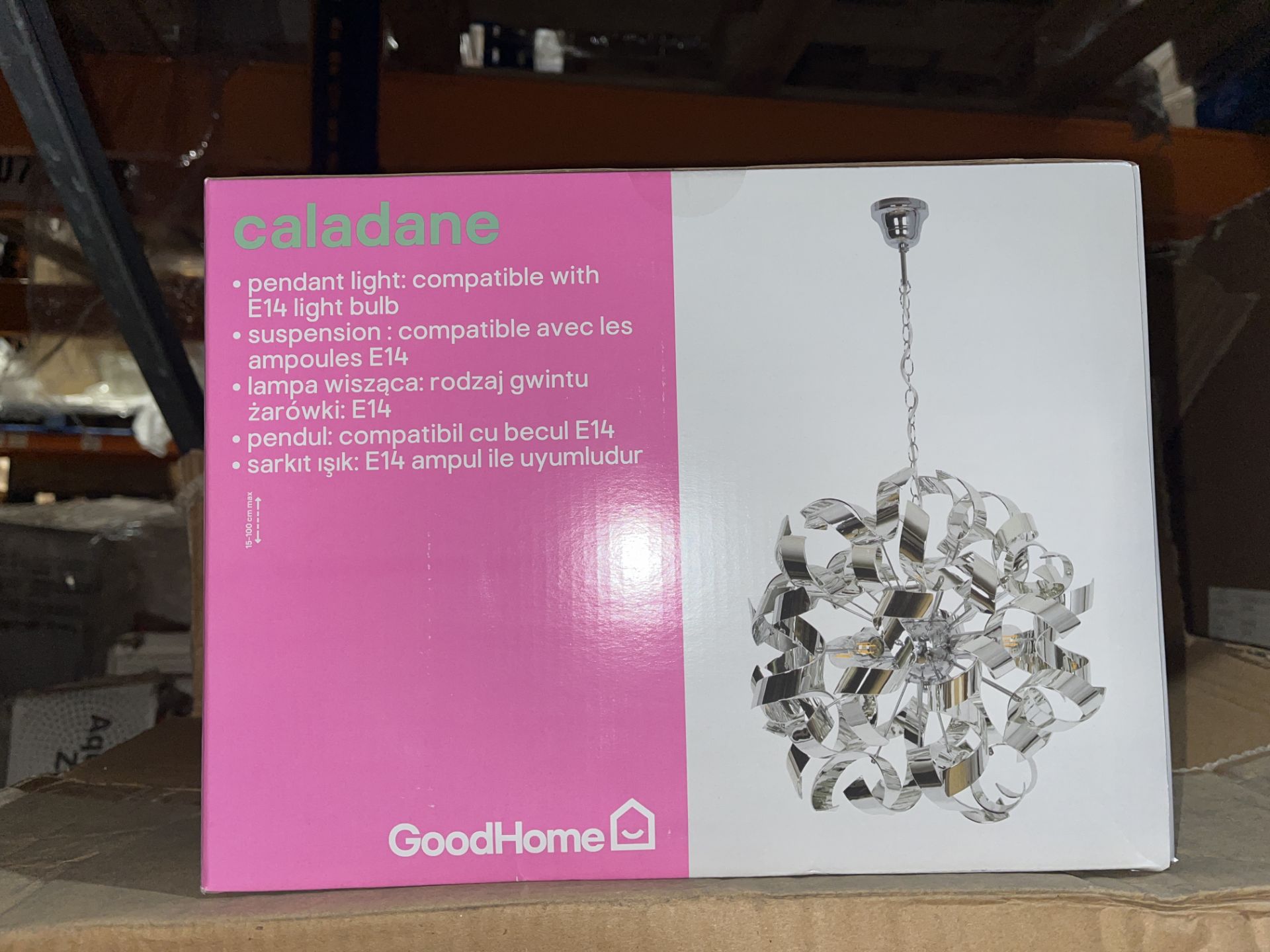 4 X CALADANE CHROME EFFECT 4 LAMP PENDANT CEILING LIGHTS 500MM RRP £85 EACH R9-5