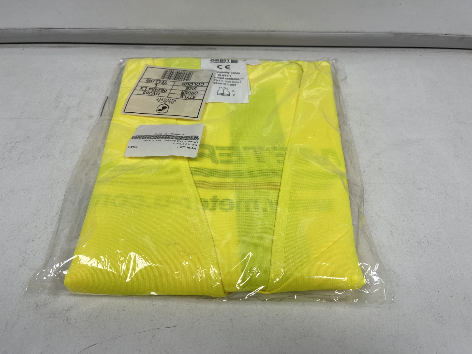 25 X BRAND NEW LONG SLEEVE HI VIZ VESTS IN VARIOUS SIZES INSL