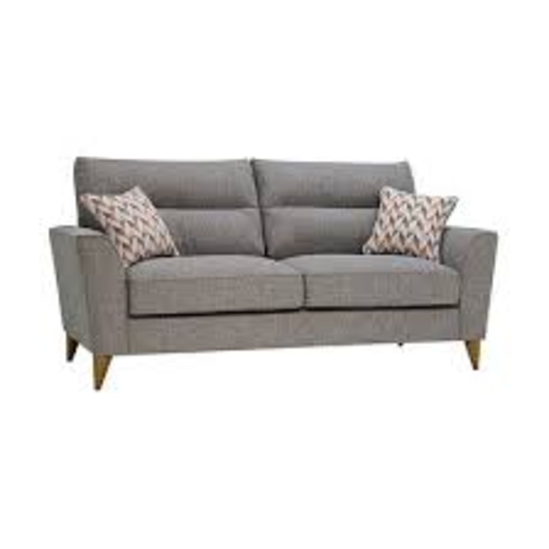 JENSEN 3 Seater Sofa | Silver with Coral Fabric. RRP £1,399.00. The Jensen sofa range is a style