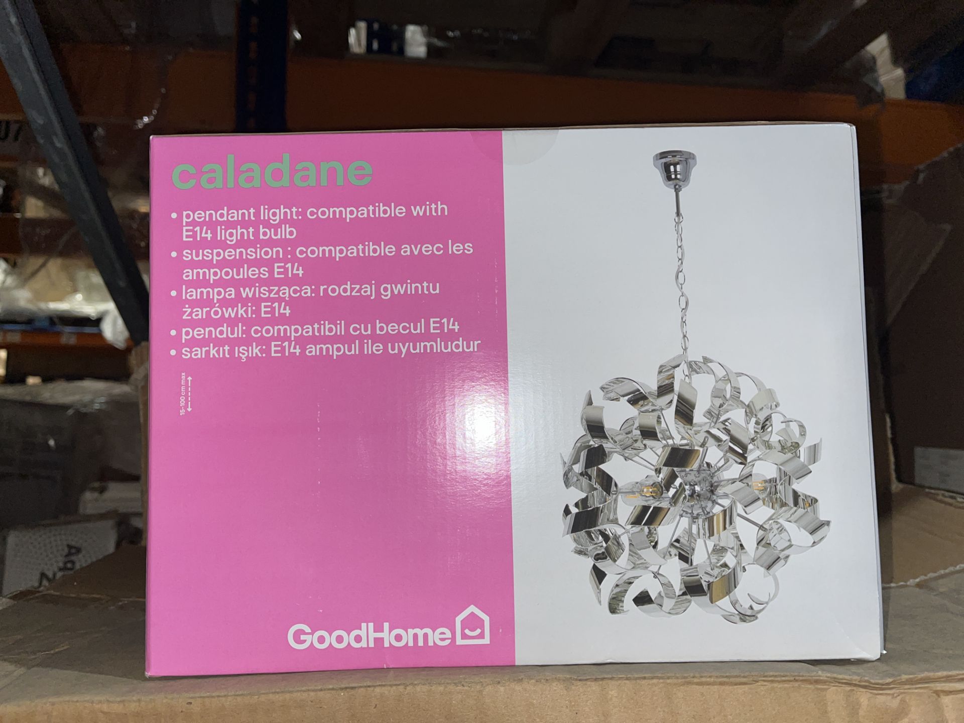 4 X CALADANE CHROME EFFECT 4 LAMP PENDANT CEILING LIGHTS 500MM RRP £85 EACH R9-5