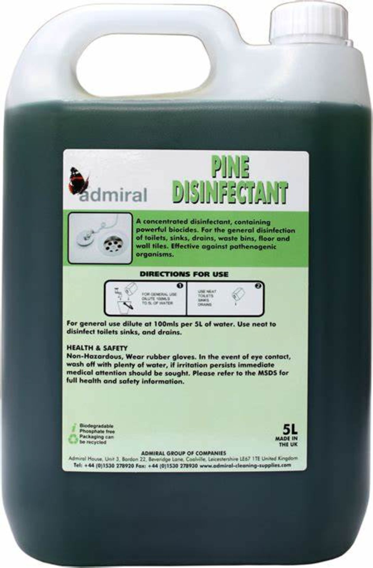 60 X BRAND NEW ADMIRAL PROFESSIONAL 1L PINE DISINFECTANT R9-3