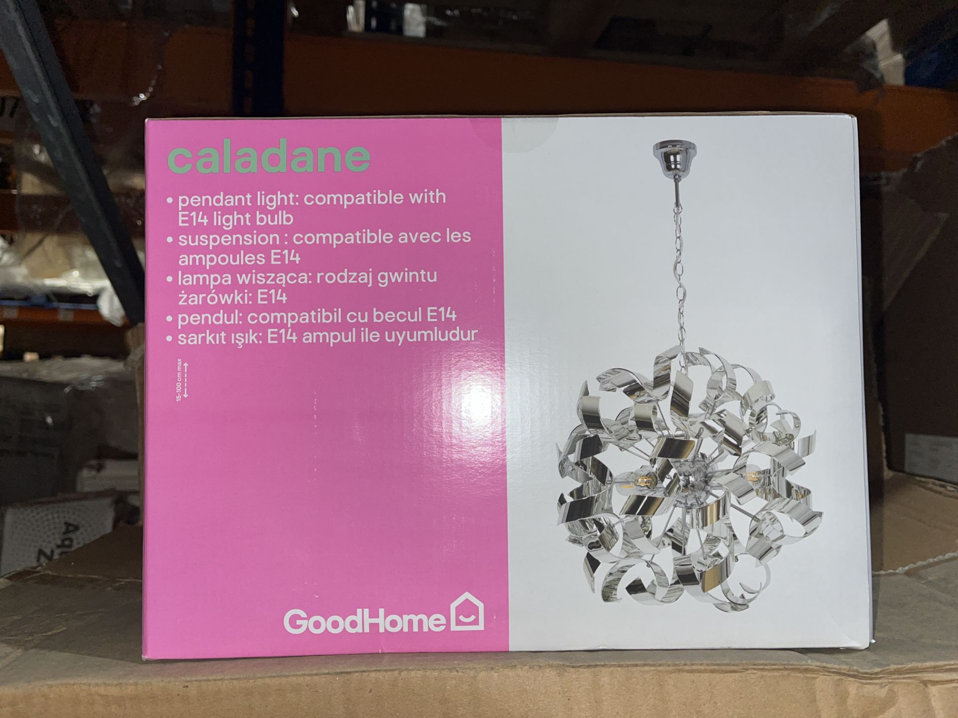 4 X CALADANE CHROME EFFECT 4 LAMP PENDANT CEILING LIGHTS 500MM RRP £85 EACH R9-5