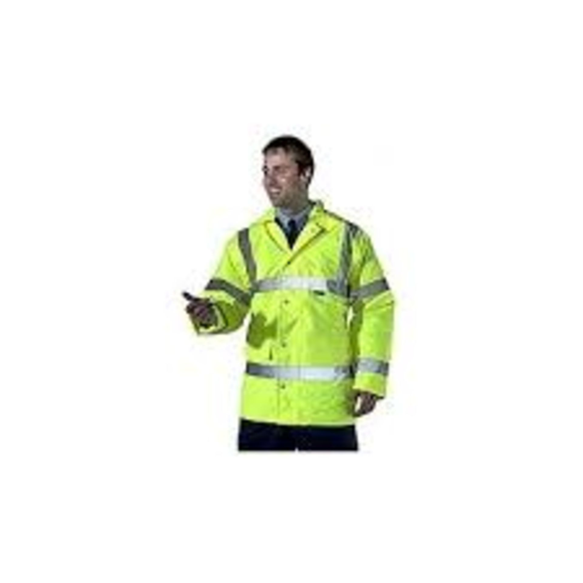 LARGE PALLET OF ASSORTED WORKWEAR STOCK. PALLETS MAY INCLUDE ITEMS SUCH AS: HI-VIZ JACKETS, HI-VIZ