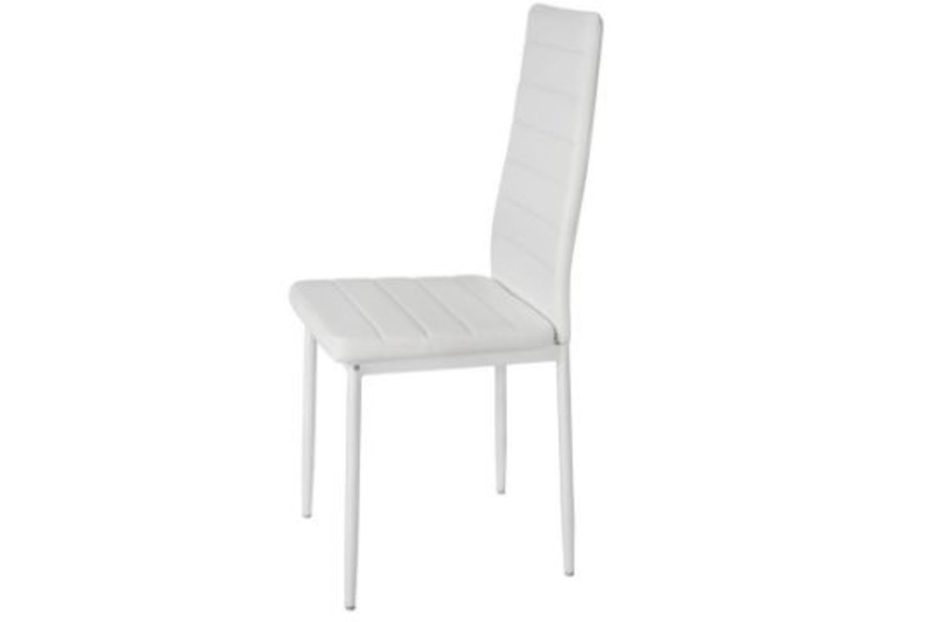 4 X NEW BOXED Modern Synthetic Leather Dining Chairs In White. RRP £99.99 each, giving this lot a - Image 2 of 4