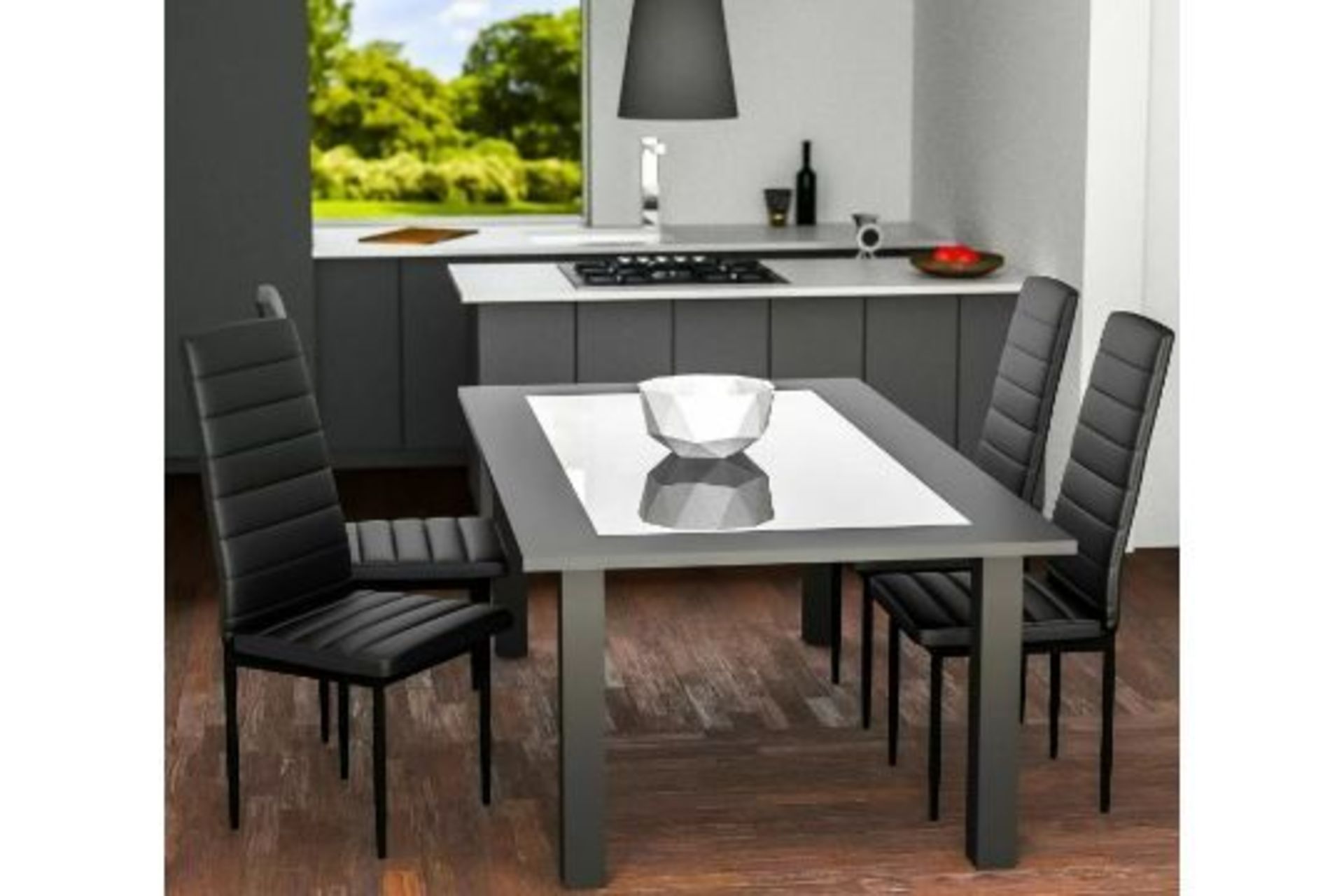 4 X NEW BOXED Modern Synthetic Leather Dining Chairs In Black. RRP £99.99 each, giving this lot a - Image 5 of 6