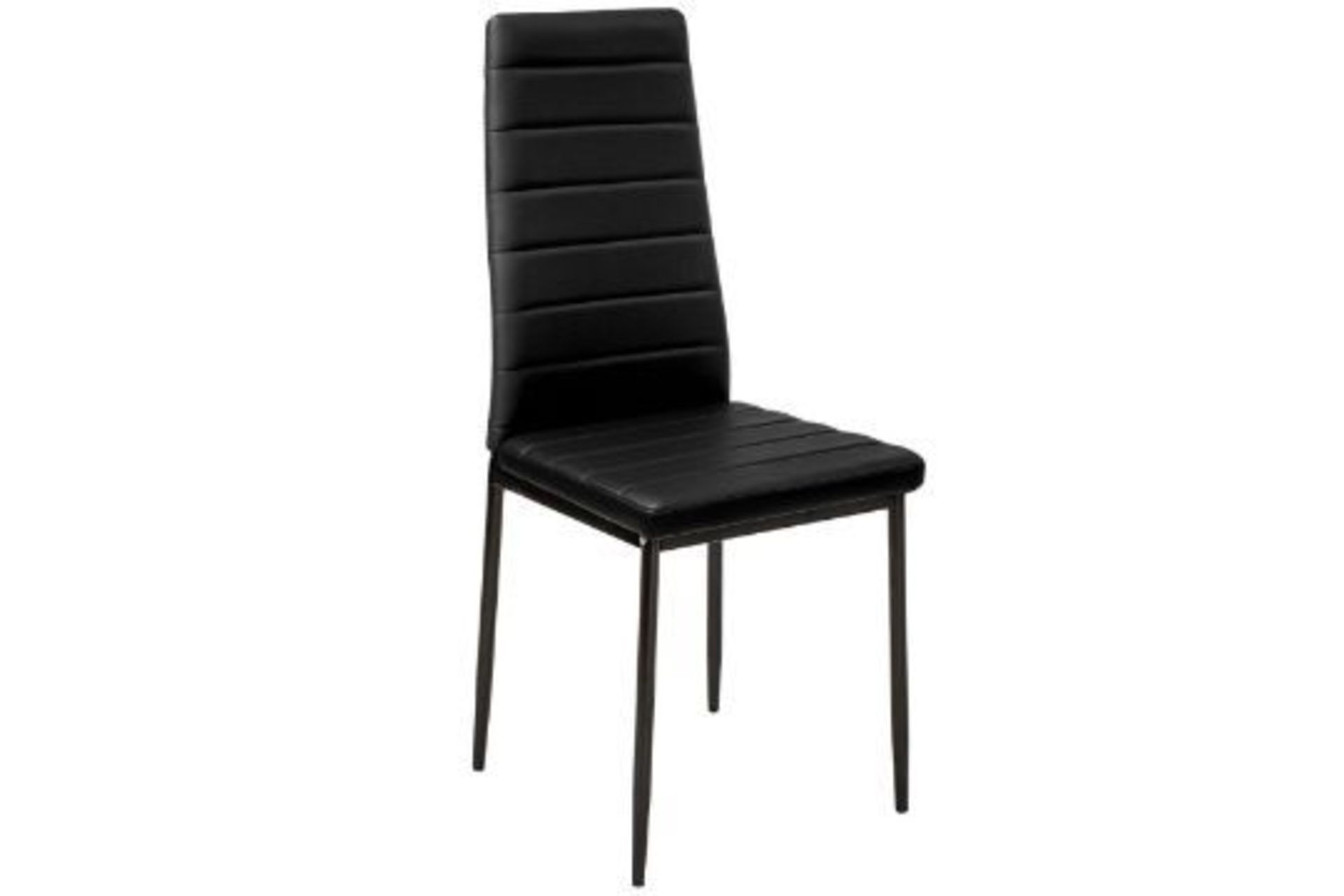 4 X NEW BOXED Modern Synthetic Leather Dining Chairs In Black. RRP £99.99 each, giving this lot a - Image 2 of 6