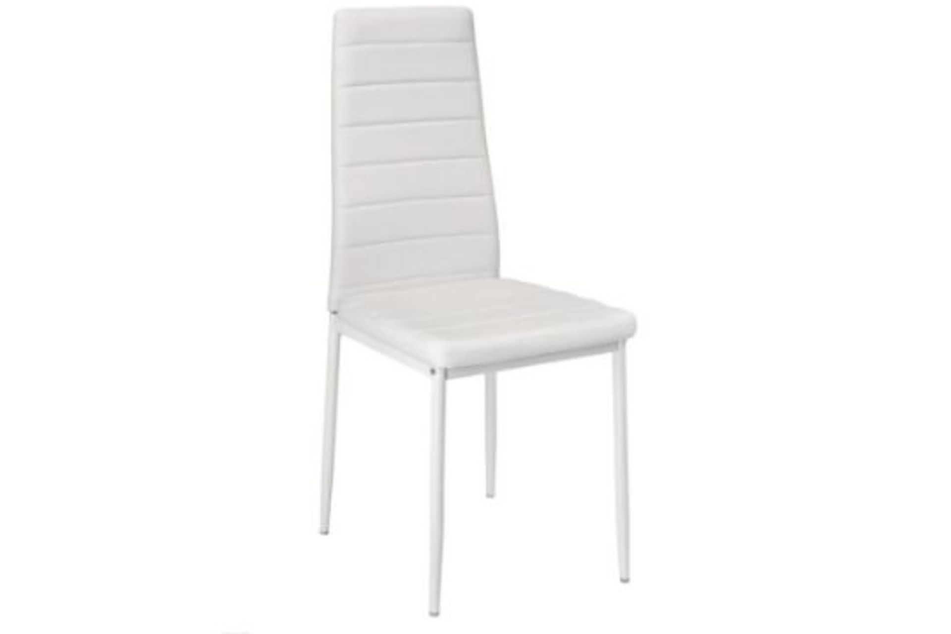 4 X NEW BOXED Modern Synthetic Leather Dining Chairs In White. RRP £99.99 each, giving this lot a