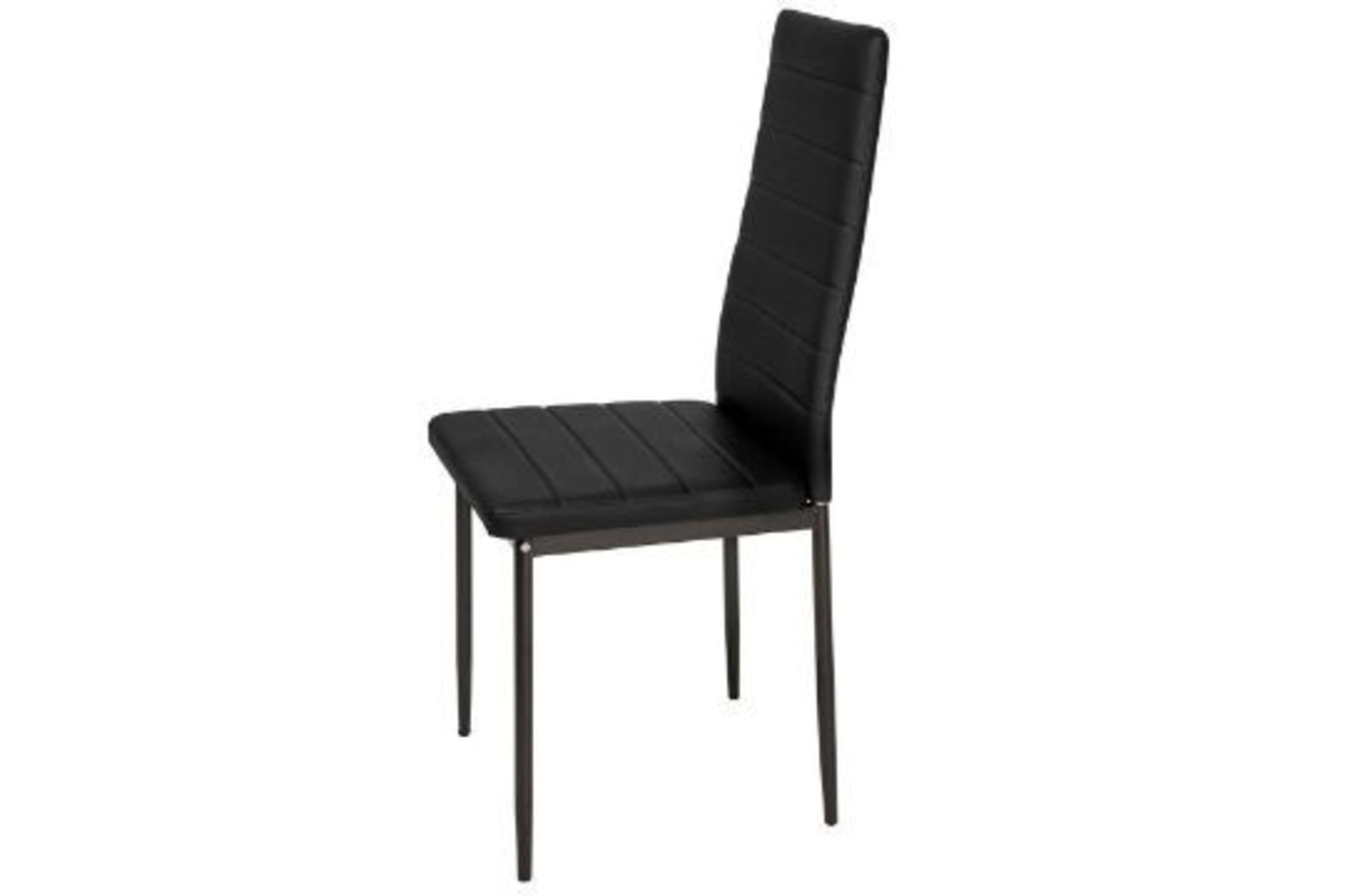 4 X NEW BOXED Modern Synthetic Leather Dining Chairs In Black. RRP £99.99 each, giving this lot a - Image 3 of 6