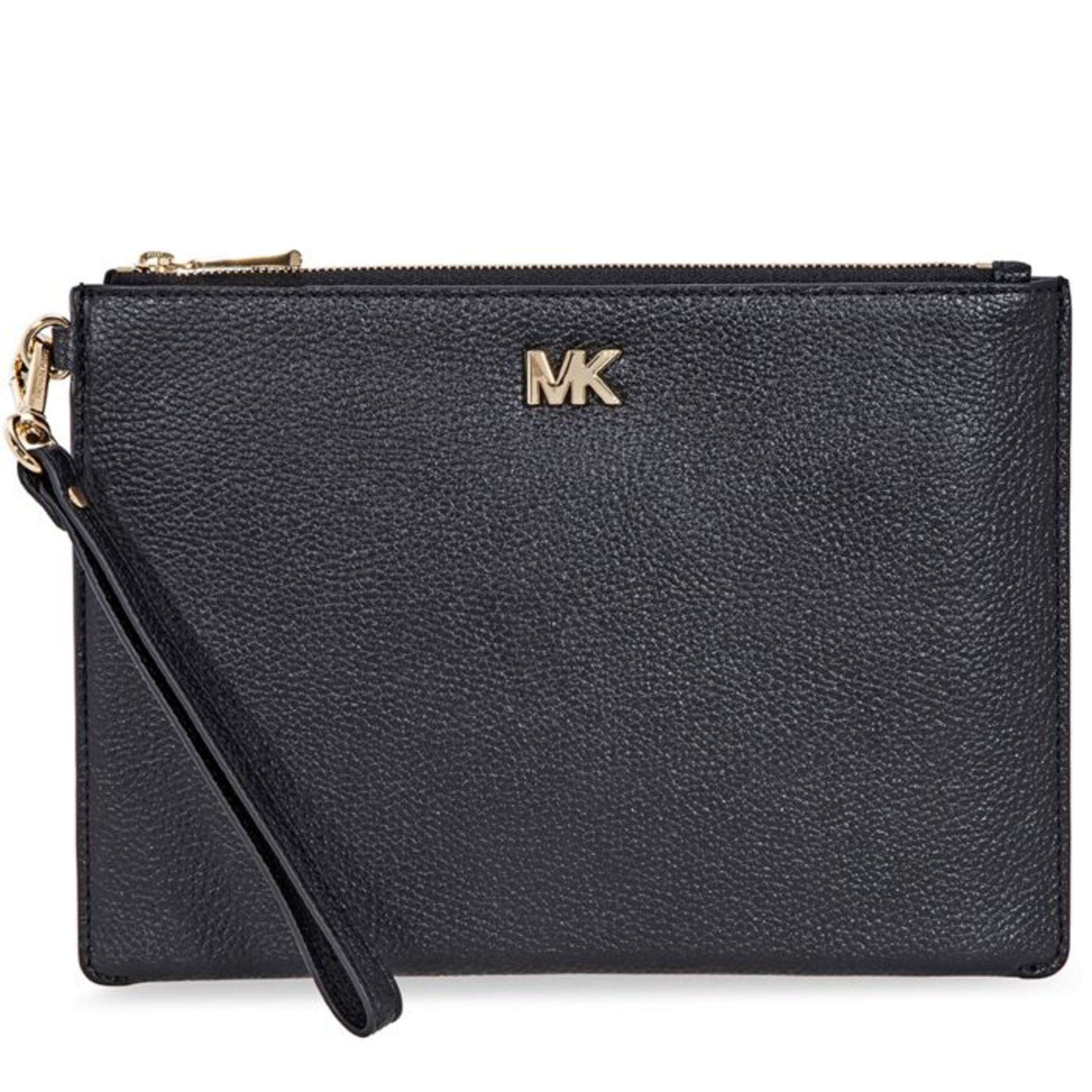 BRAND NEW MICHAEL KORS BLACK MEDIUM CLUTCH LEATHER WRISTLET BAG OFF