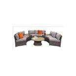 New & Boxed Luxury Signature Weave Garden Furniture - Juliet Grey Half Moon Sofa Set. RRP £2,999.