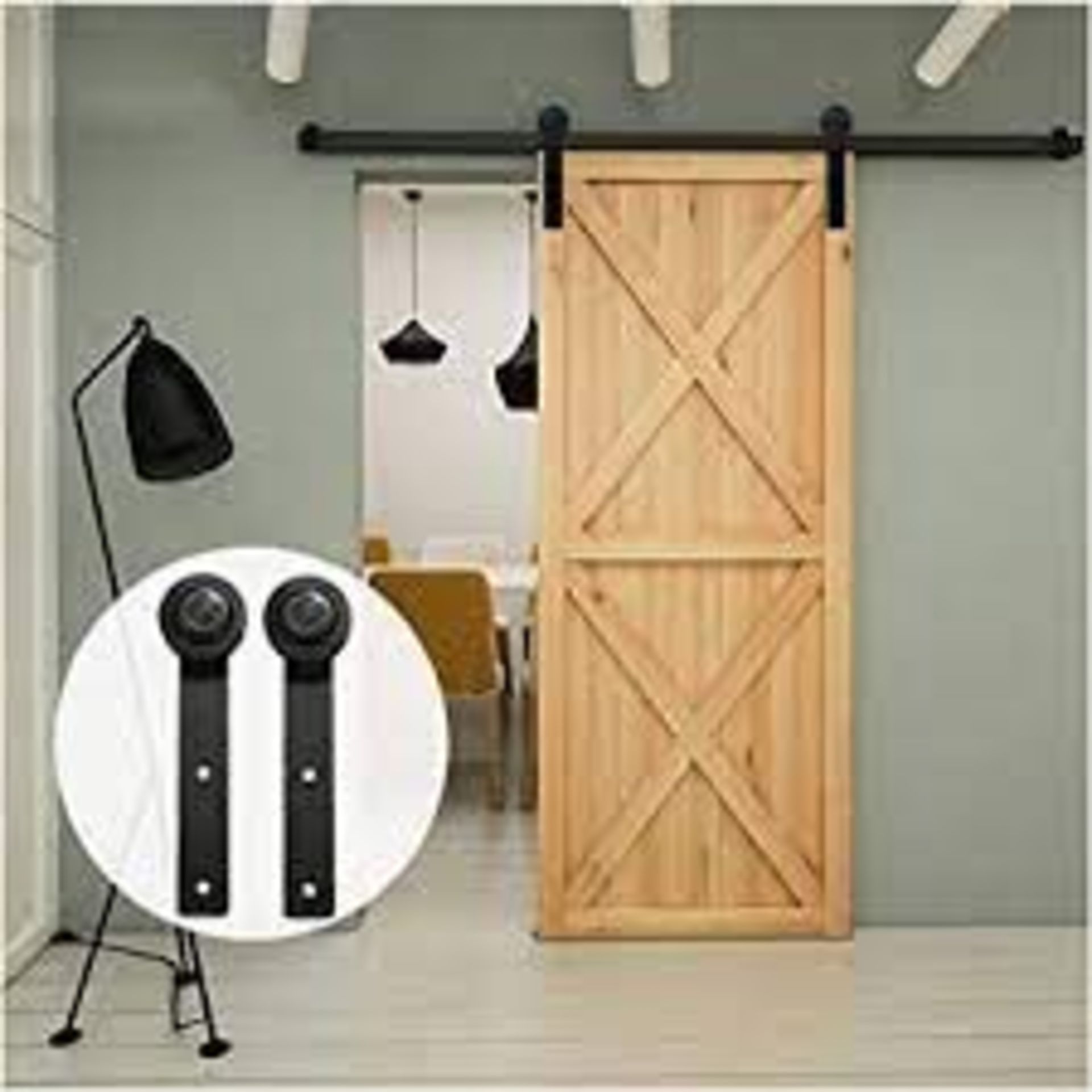 6 X BRAND NEW CANGGU 6FT-6.6FT SLIDING BARN DOOR HARDWARE SET RRP £98 EACH R19-4