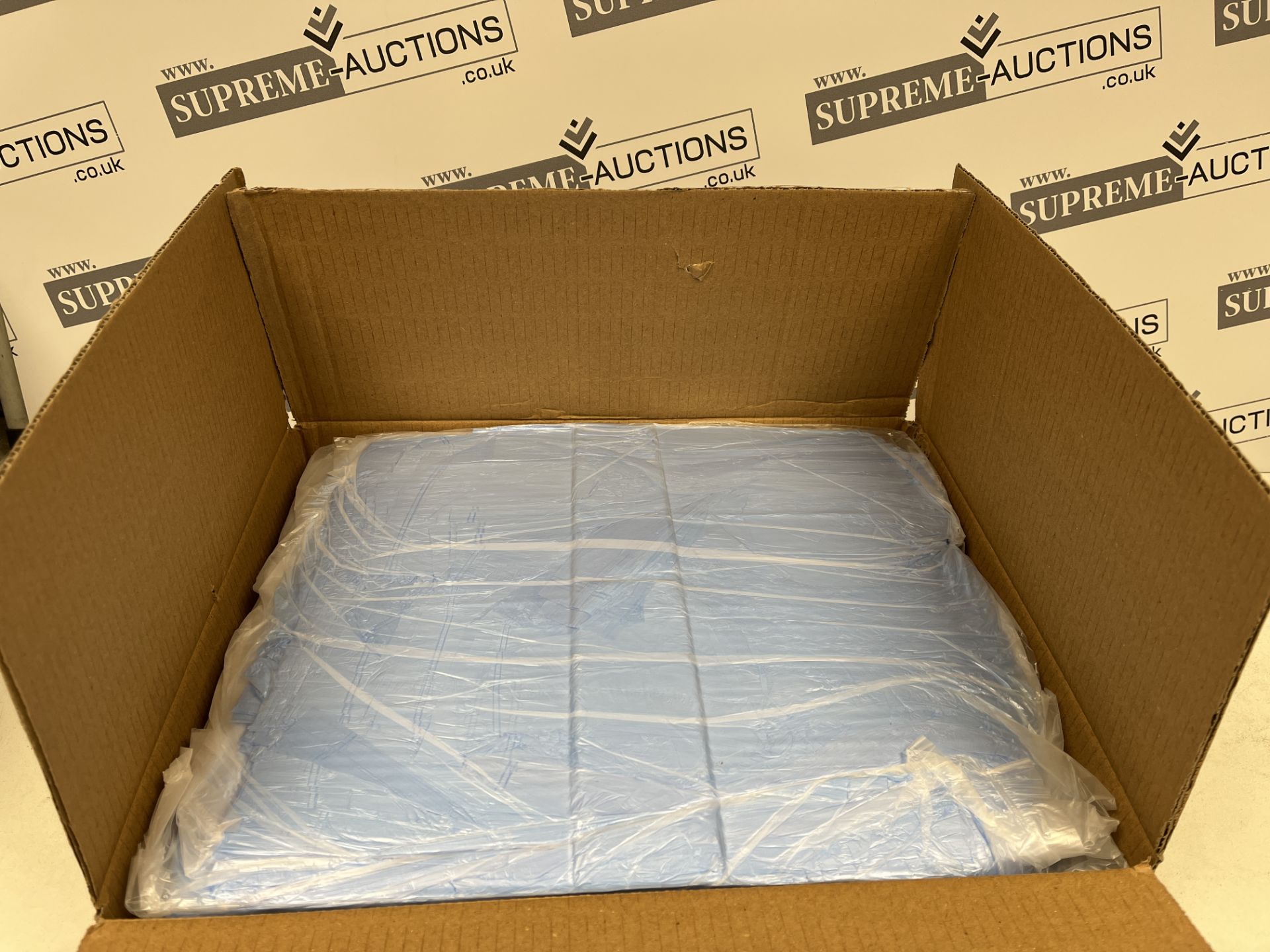 10 X NEW BOXES OF 30L ADMIRAL BLUE SQUARE BIN LINERS. (ROW4RACK)