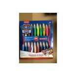 10 X PACKS OF 20 NICKELODEON PAW PATROL SQUEEZE & PAINT WASHABLE PAINT BRUSH SETS (ROW5RACK)
