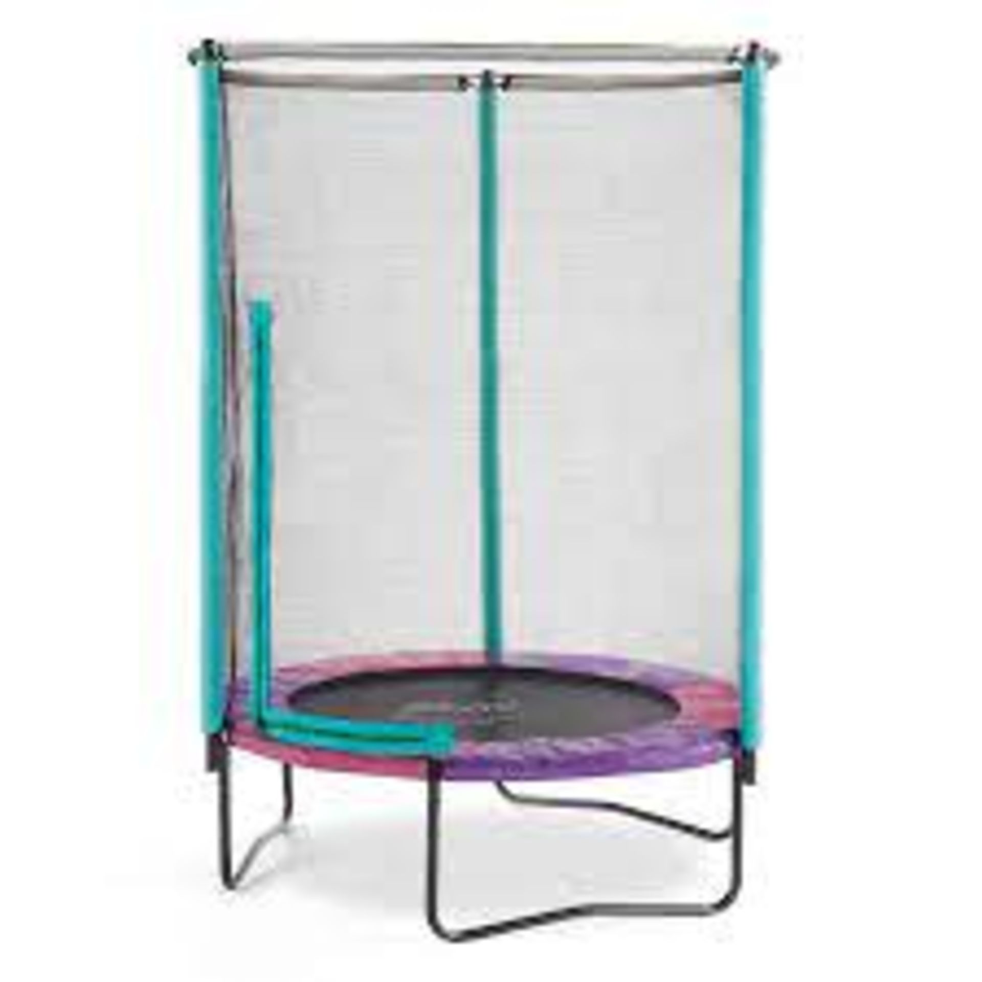 BRAND NEW FLUM 4.5FT JUNIOR TRAMPOLINE WITH ENCLOSURE REVERSIBLE RRP £219 S1RA