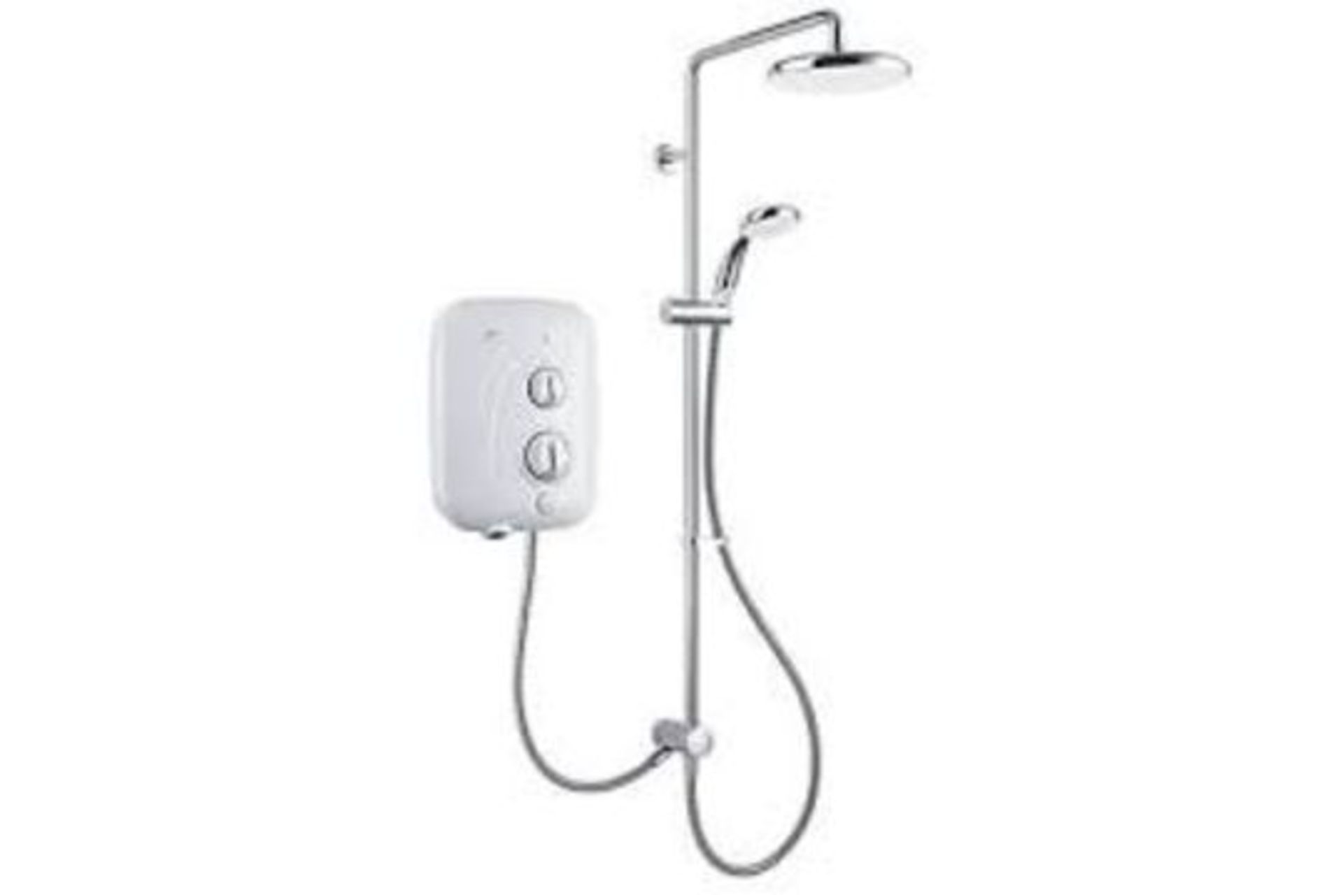 NEW BOXED MIRA ELITE SE WHITE / CHROME 9.8KW SILENT PUMPED ELECTRIC SHOWER. RRP £309.99. (ROW1.3).