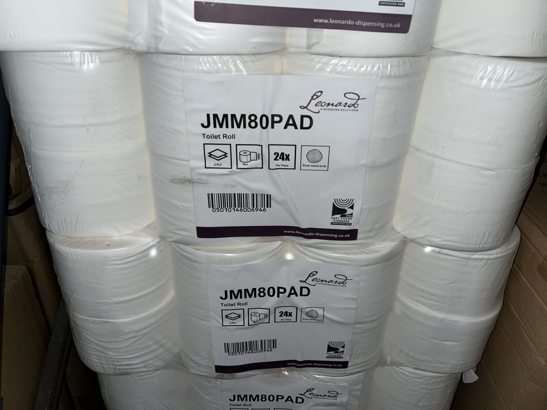 8 X BRAND NEW PACKS OF 24 LEONARDO JMM80PAD TOILET ROLLS R11-5