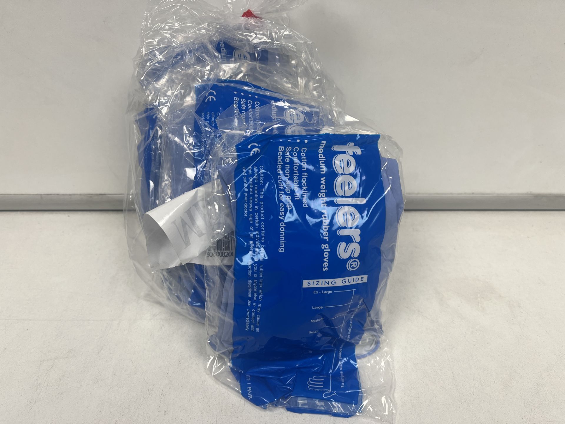 120 x NEW PACKAGED PAIRS OF Household Rubber Gloves Blue (MECB101). (ROW6RACK). SIZE SMALL