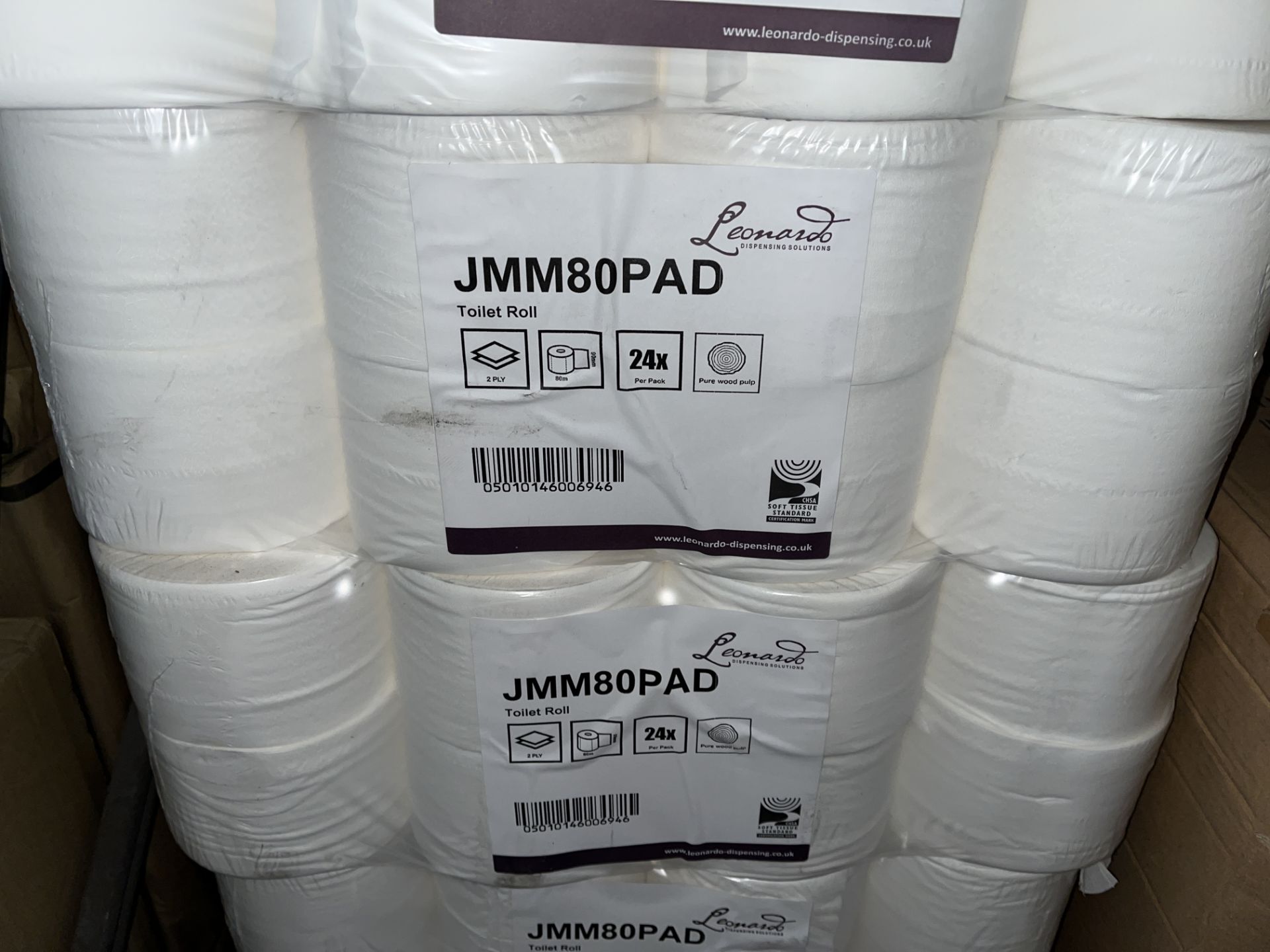 8 X BRAND NEW PACKS OF 24 LEONARDO JMM80PAD TOILET ROLLS R11-5