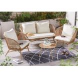 4 Piece Rope Wicker Sofa Set. (CONT) Comfortable and relaxing weather resistant cushions Can seat up