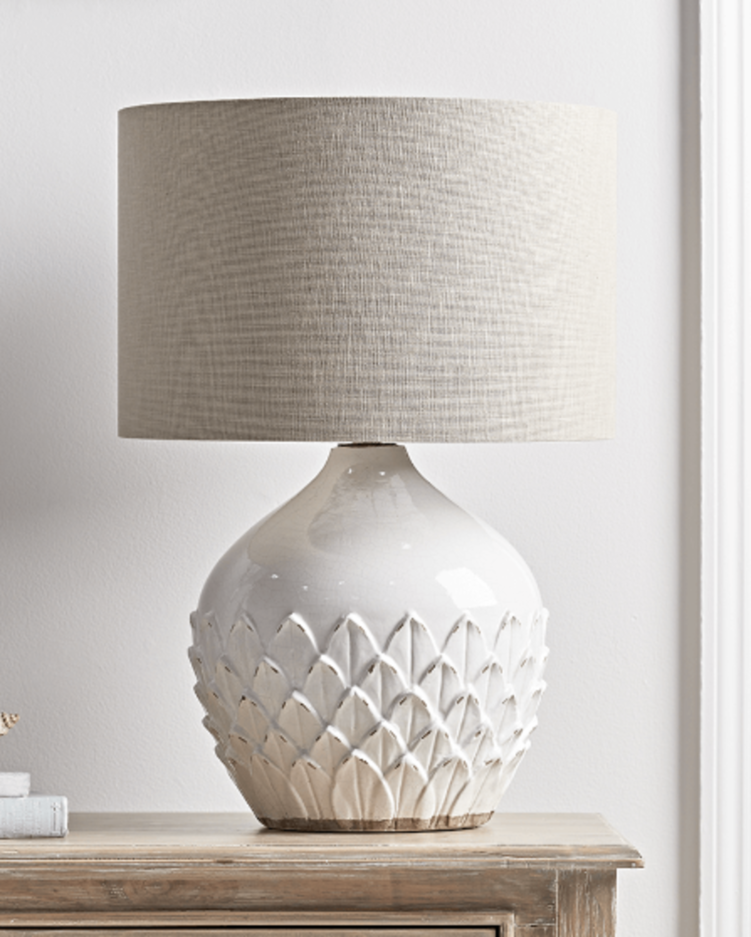 Cox & Cox Artichoke Table Lamp. RRP £275.00. A substantial table lamp with a bold leaf design rising