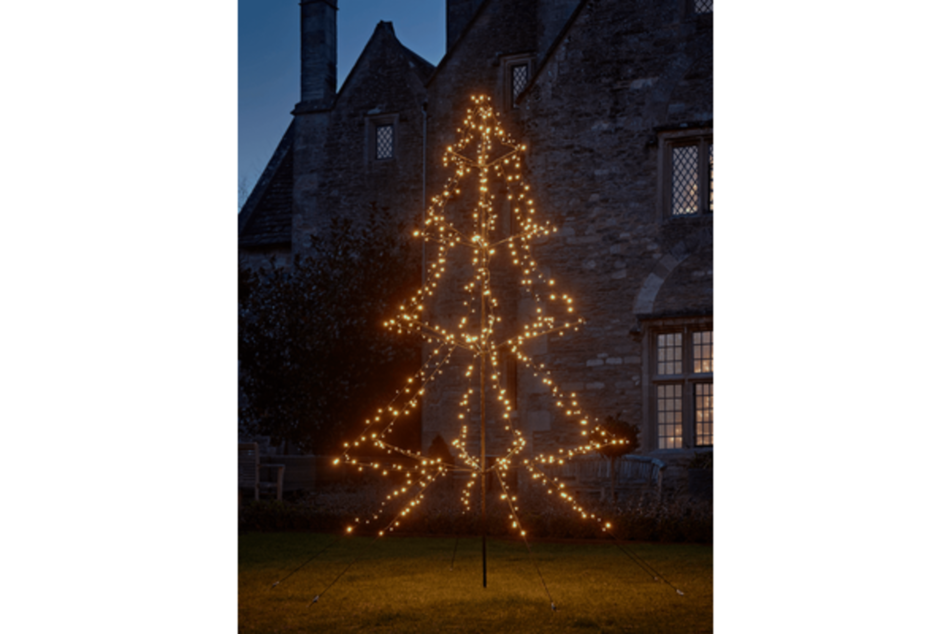 Cox & COx Outdoor Light Up Tiered Tree 3m. RRP £195.00. Magical and majestic, our festive Outdoor
