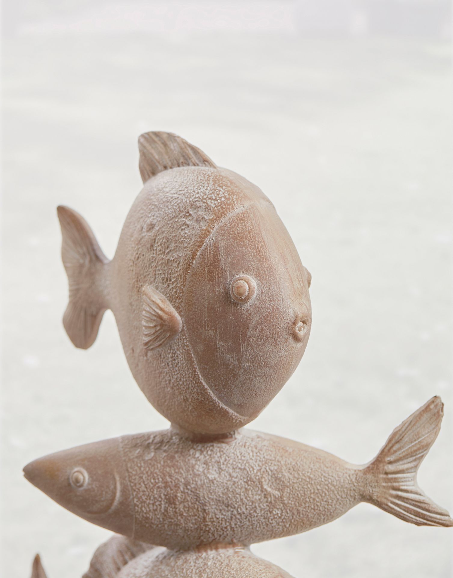Cox & Cox Fish Totem Ornament. RRP £50.00. The brown washed finish of this lively fish ornament - Image 2 of 2