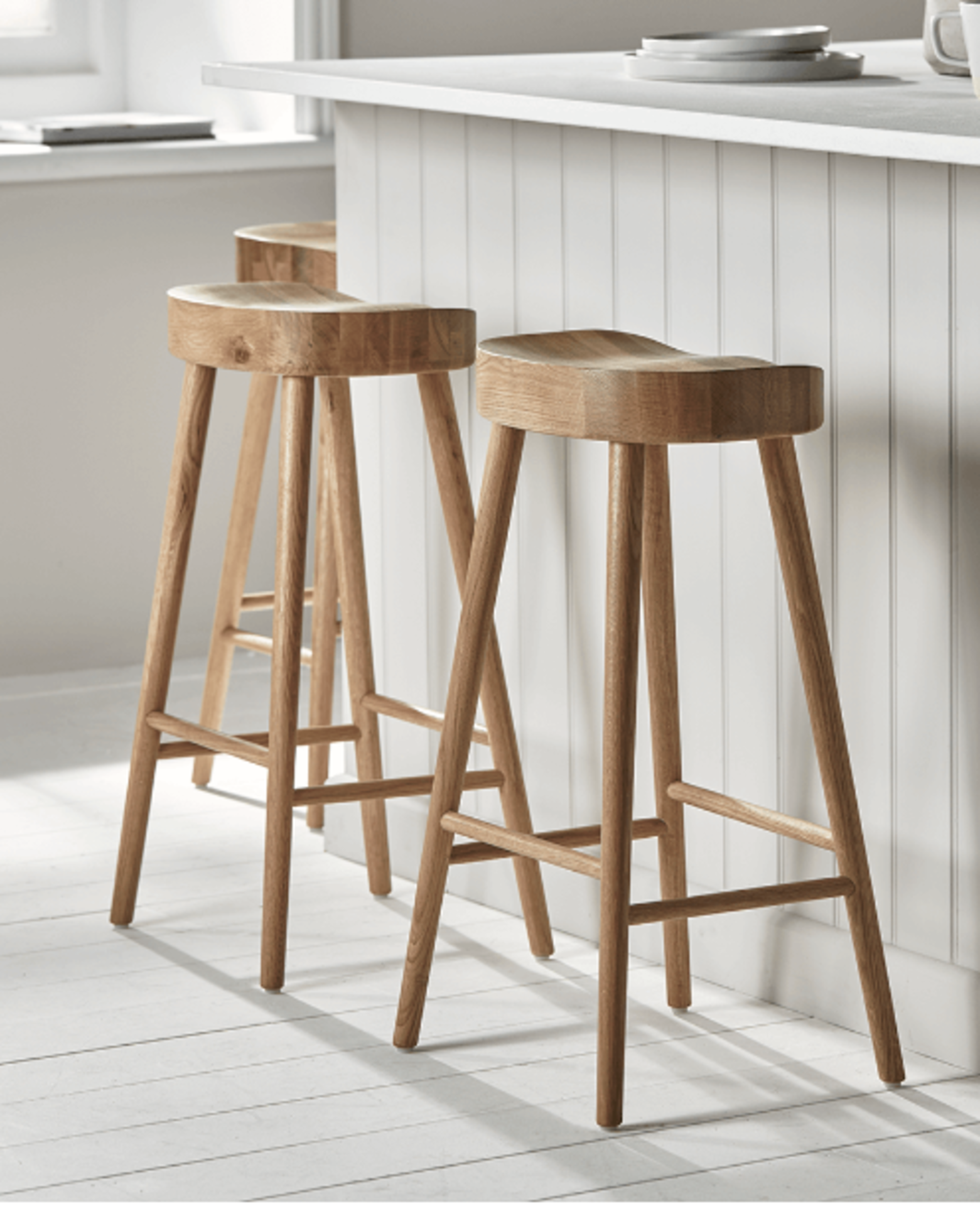 Cox & Cox Weathered Oak Counter Stool - Natural. RRP £345.00. Fully embracing the natural beauty