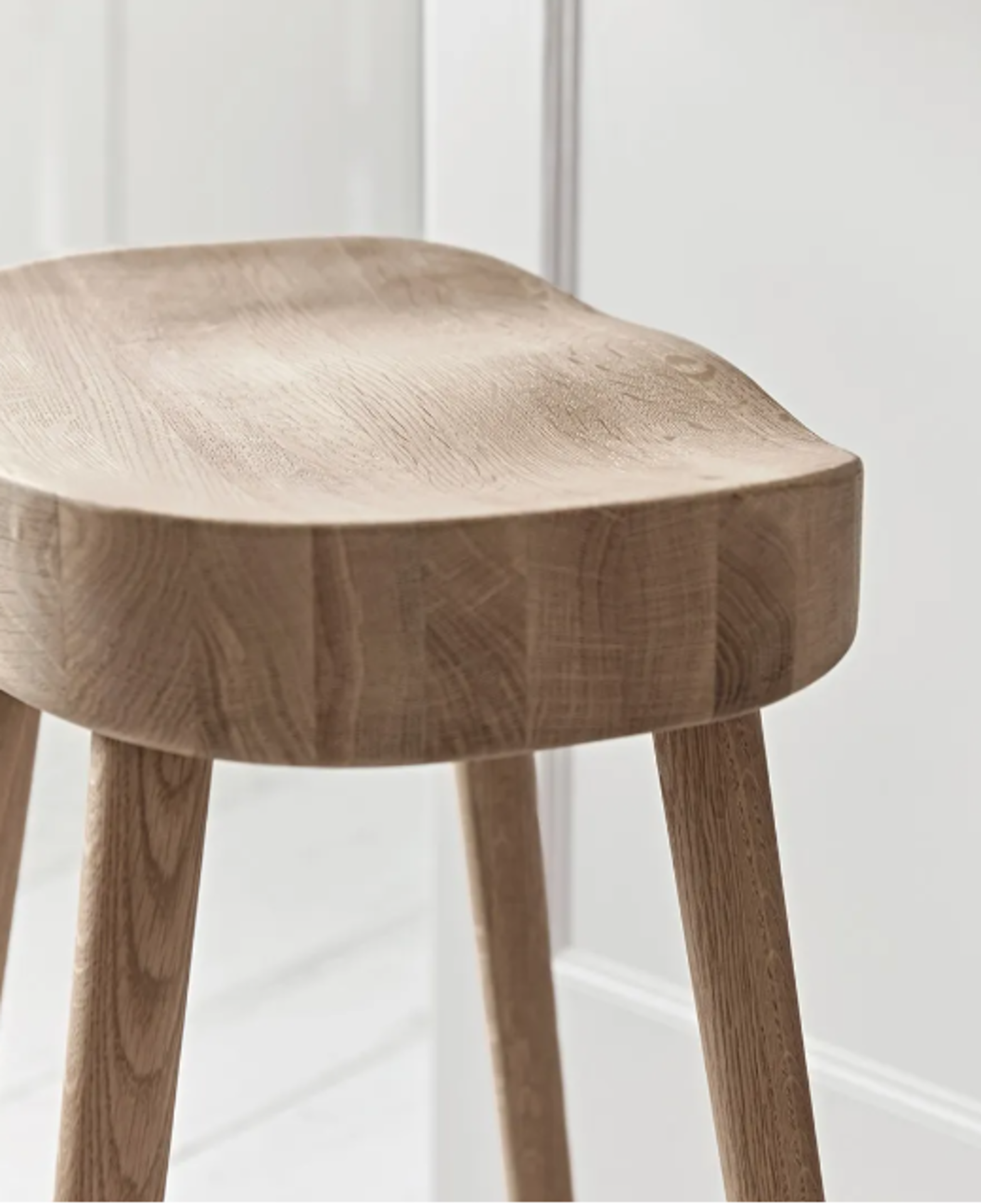 Cox & Cox Weathered Oak Counter Stool - Greywash. RRP £325.00. Fully embracing the natural beauty of - Image 2 of 2