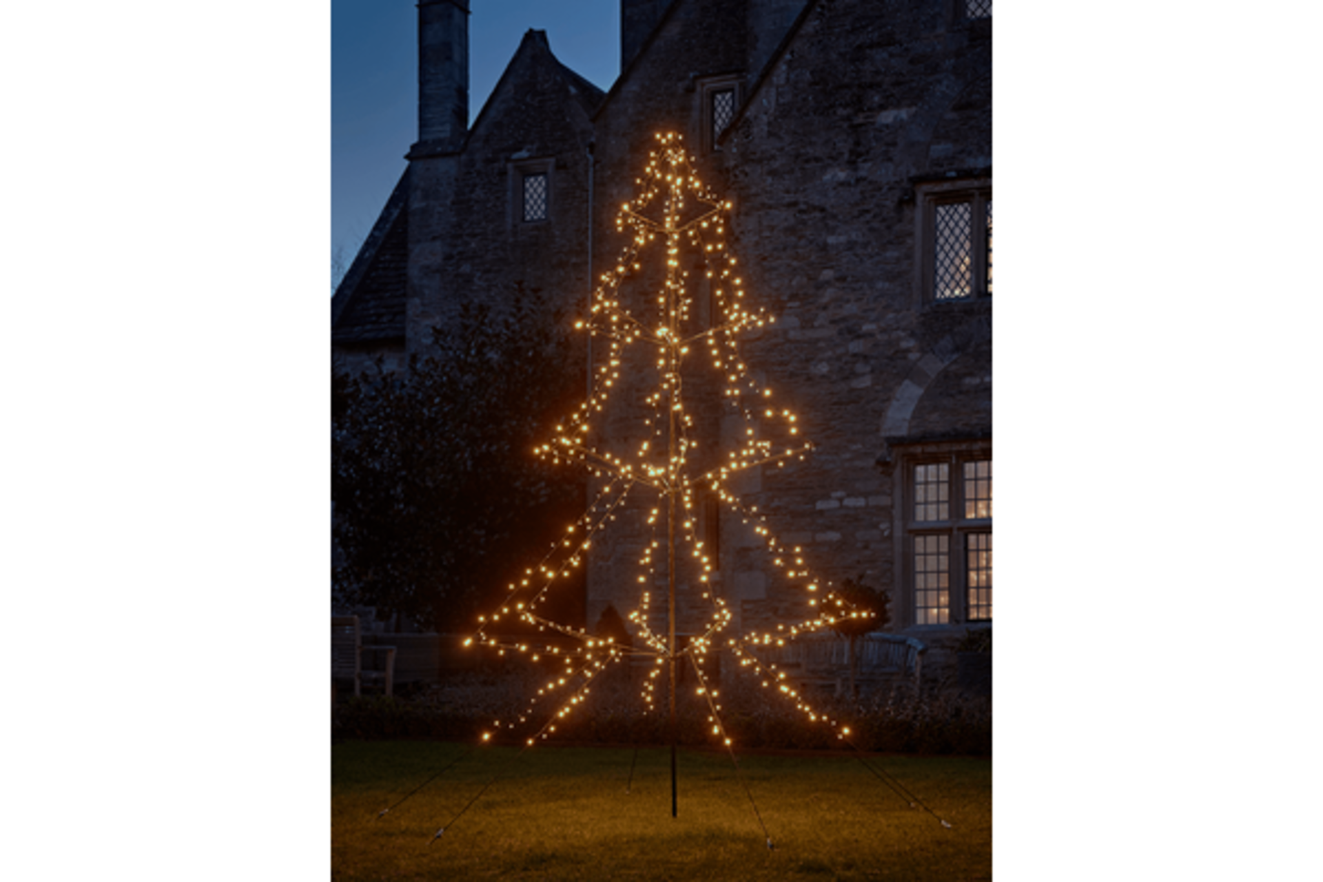 Cox & Cox Outdoor Light Up Tiered Tree 3m. RRP £195.00. Magical and majestic, our festive Outdoor