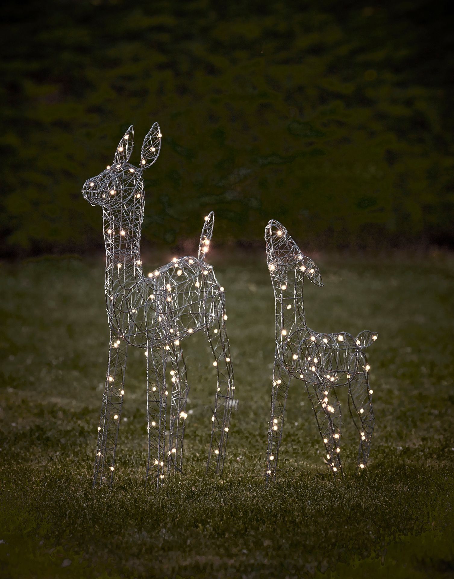 Cox & Cox Indoor Outdoor Light Up Wire Deers. RRP £180.00. Deliver a little woodland magic to your