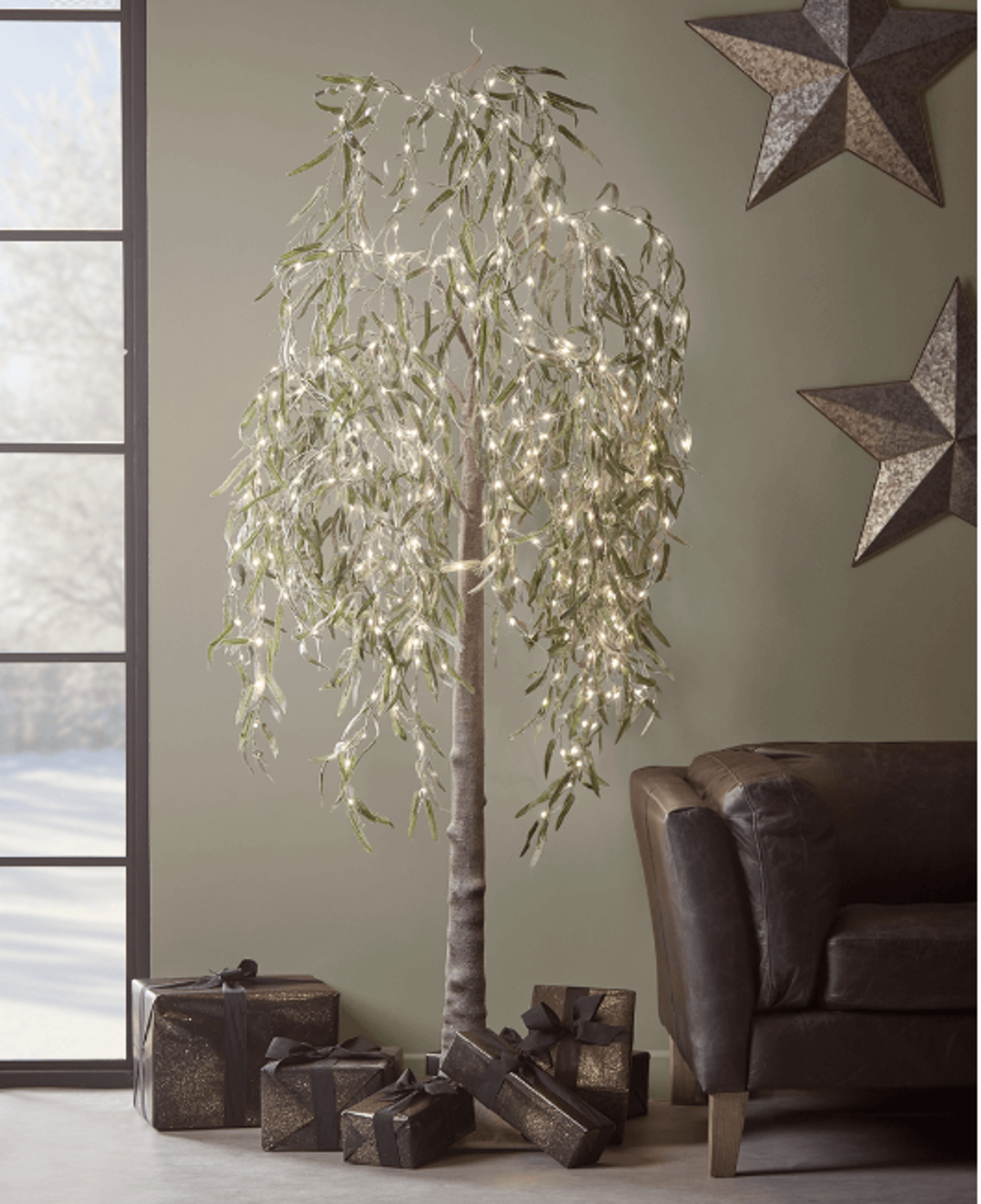 Indoor Outdoor Light Up Faux Willow Tree - Large. RRP £275.00. Extend the festive cheer to your