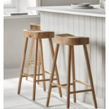 Cox & Cox Weathered Oak Counter Stool - Natural. RRP £345.00. Fully embracing the natural beauty