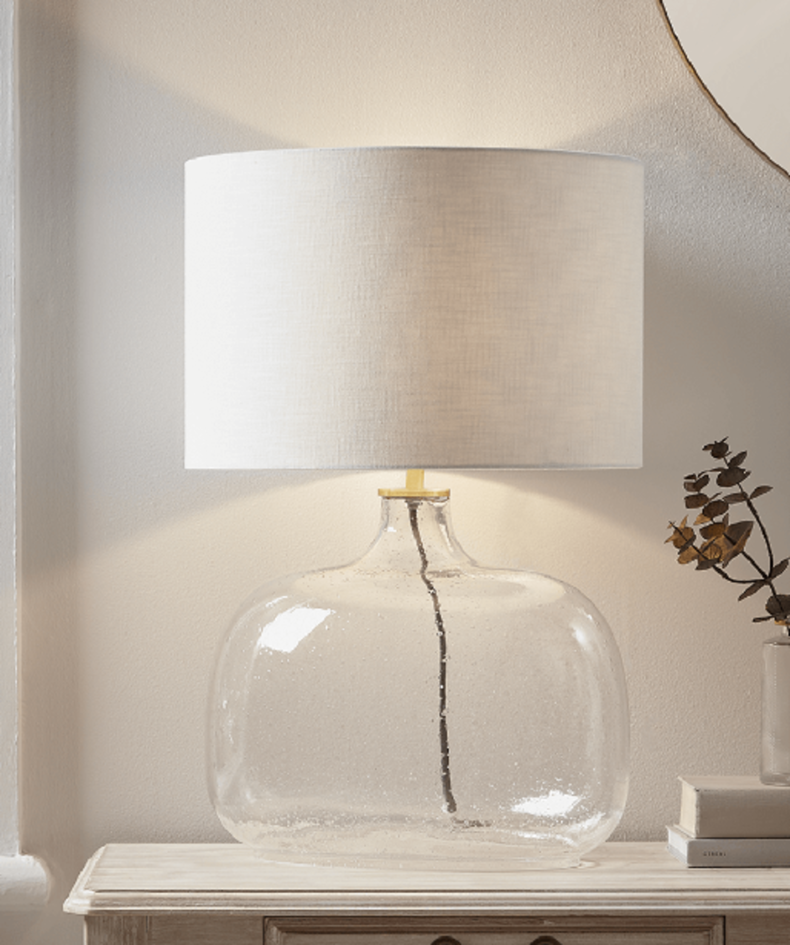 Cox & Cox Textured Glass Table Lamp. RRP £290.00. Subtle bubbles in the glass add textural - Image 2 of 2