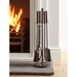 Cox & Cox Iron Fireside Set Round. RRP £105.00. Deceptively simple, this fireside set has everything