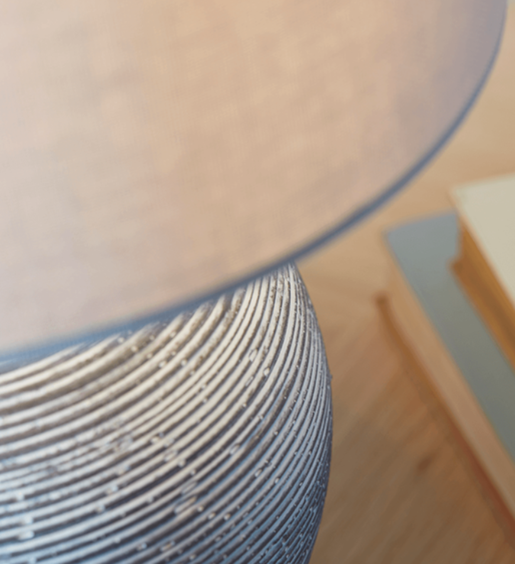 Round Concrete Bedside Lamp. RRP £125.00. Crafted from a grey toned terracotta with a subtle - Image 2 of 2