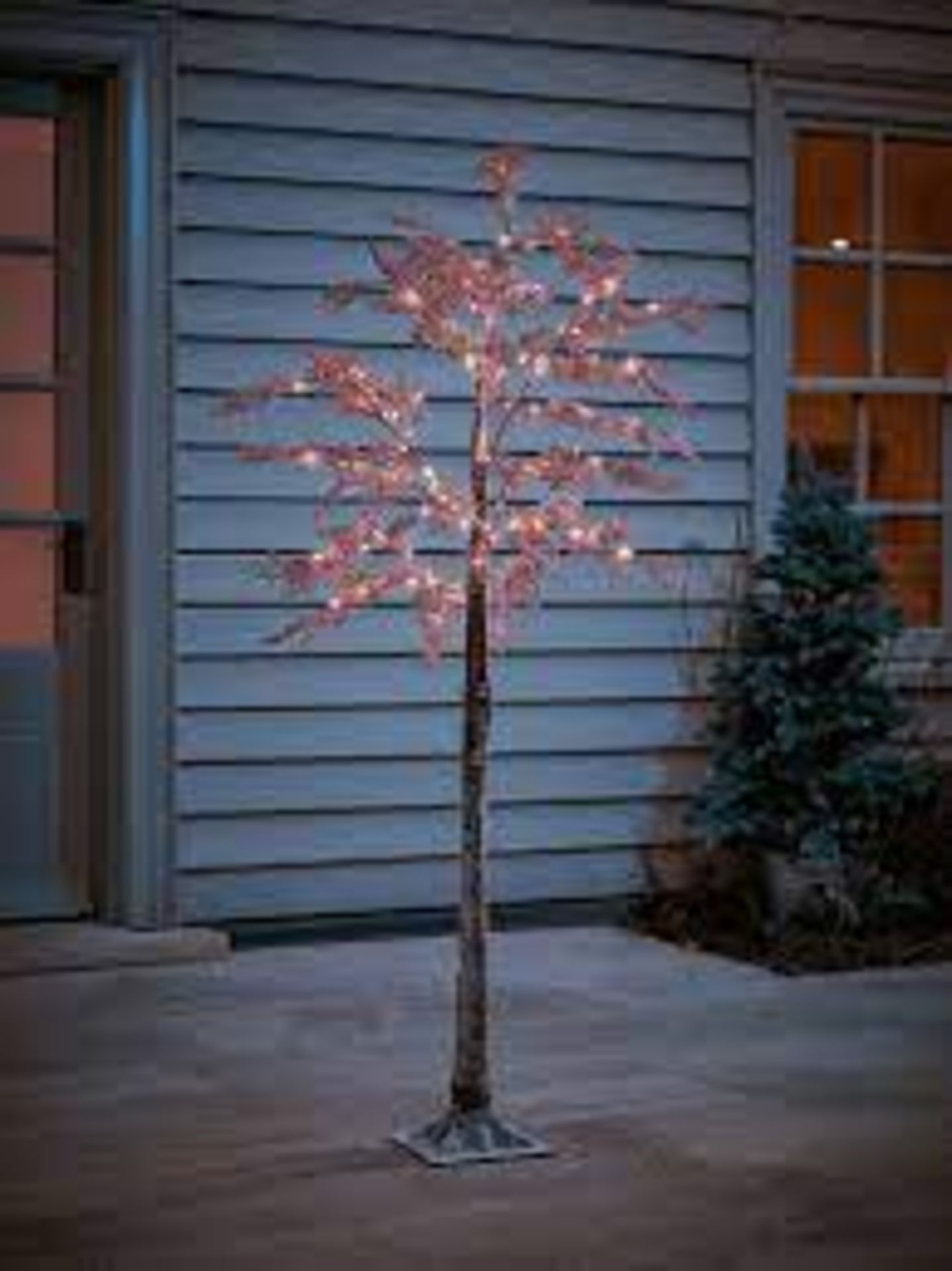 Indoor Outdoor Small Light Up Blossom Tree - Blush. Made from a mix of PE and PVC with a metal stand