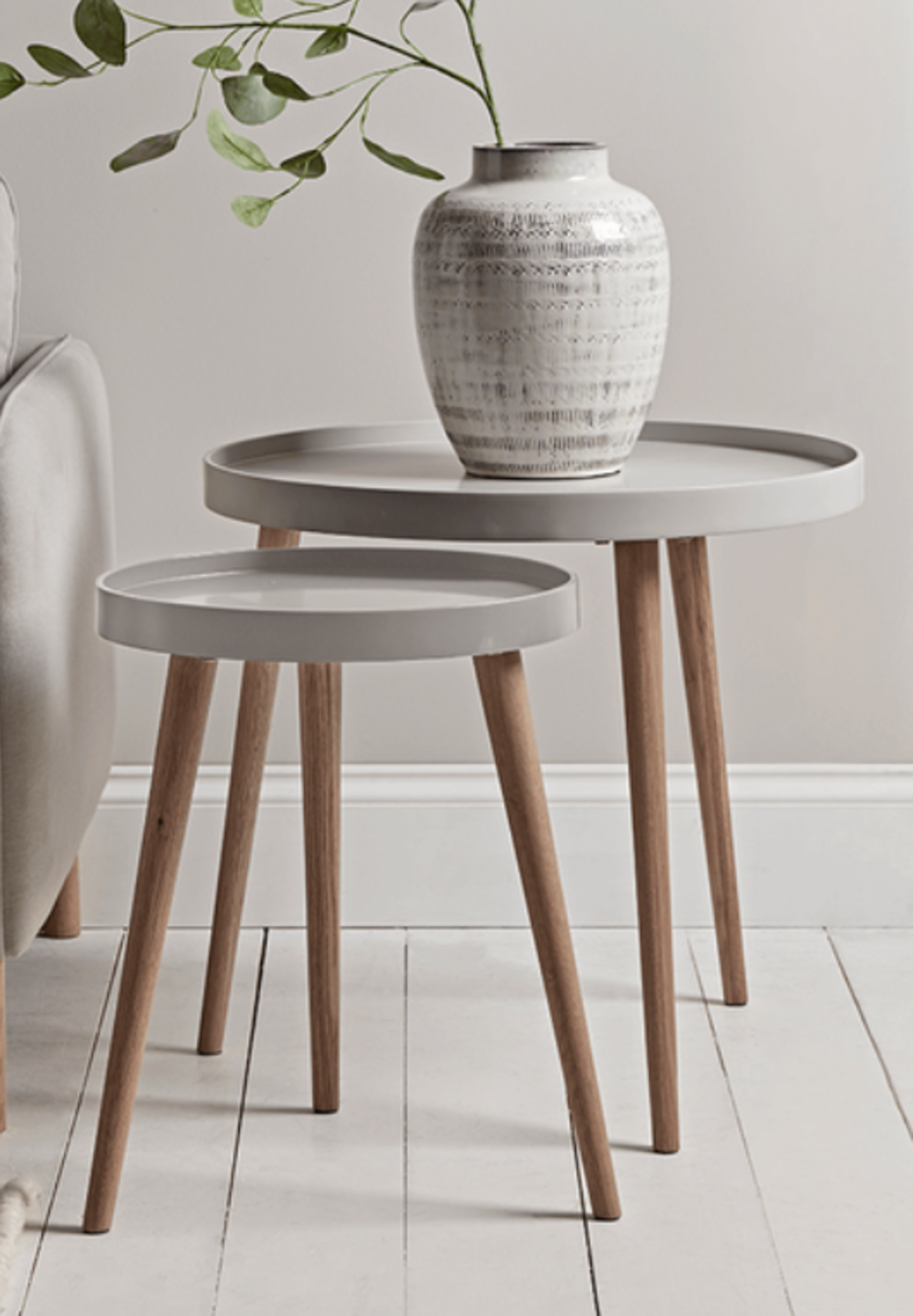 Mila Side Table - Grey. RRP £295.00. The epitome of elegant Scandi style, our Mila side tables in