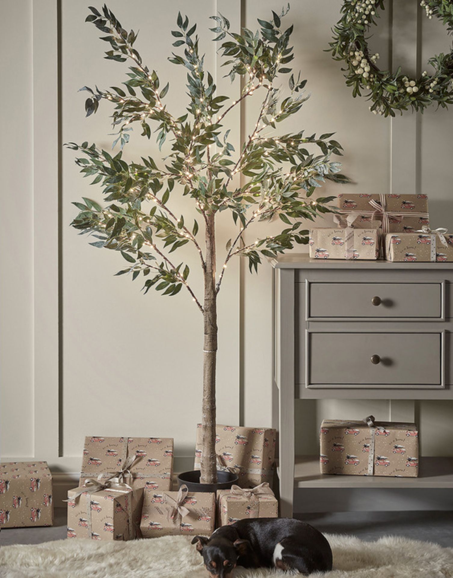 Indoor Outdoor Pre-Lit Faux Olive Tree. RRP £175.00. This impressive Pre-Lit Faux Olive Tree is