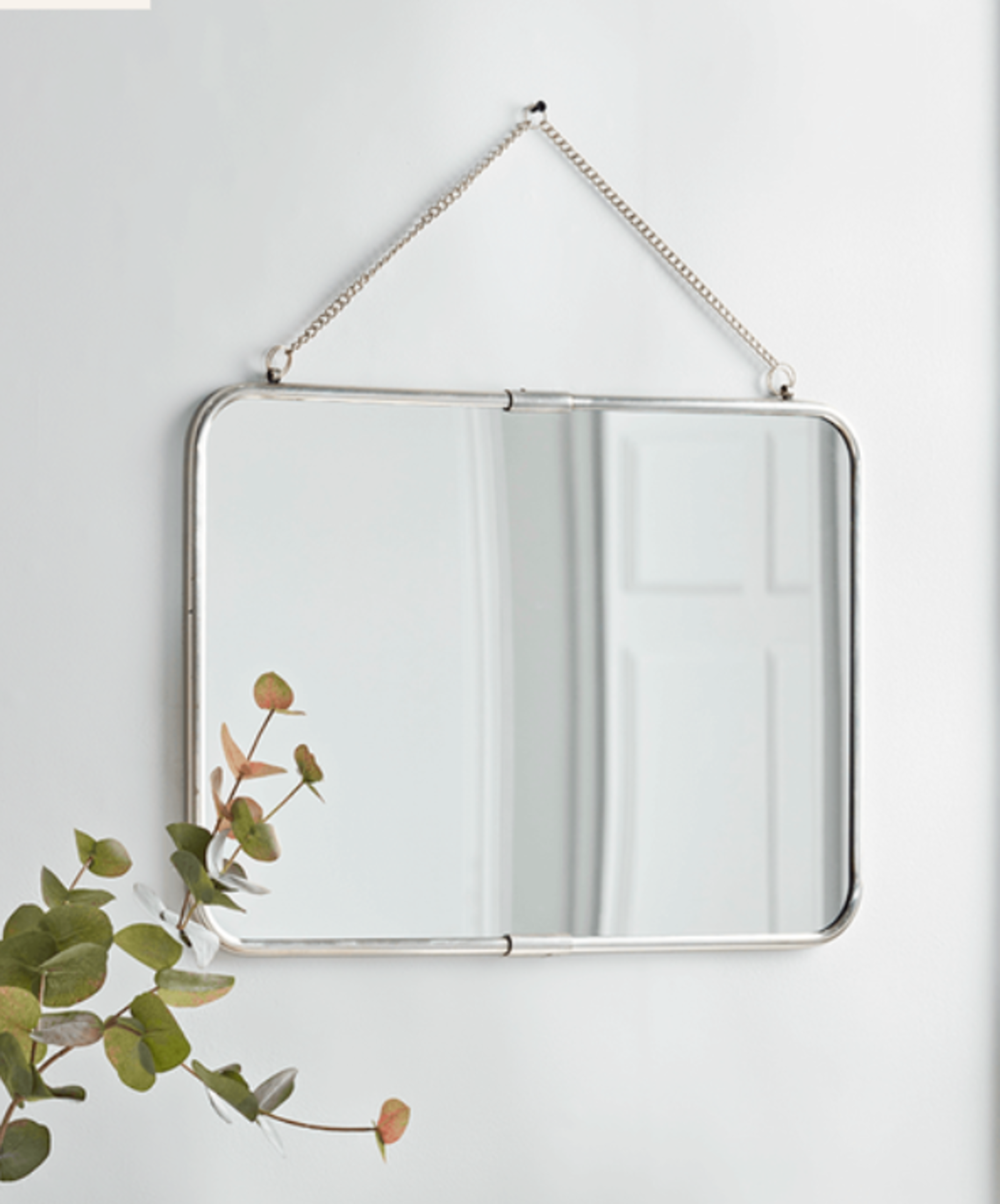 French Hanging Mirror - Antique Silver. RRP £155.00. Feminine and French in style, with a dainty
