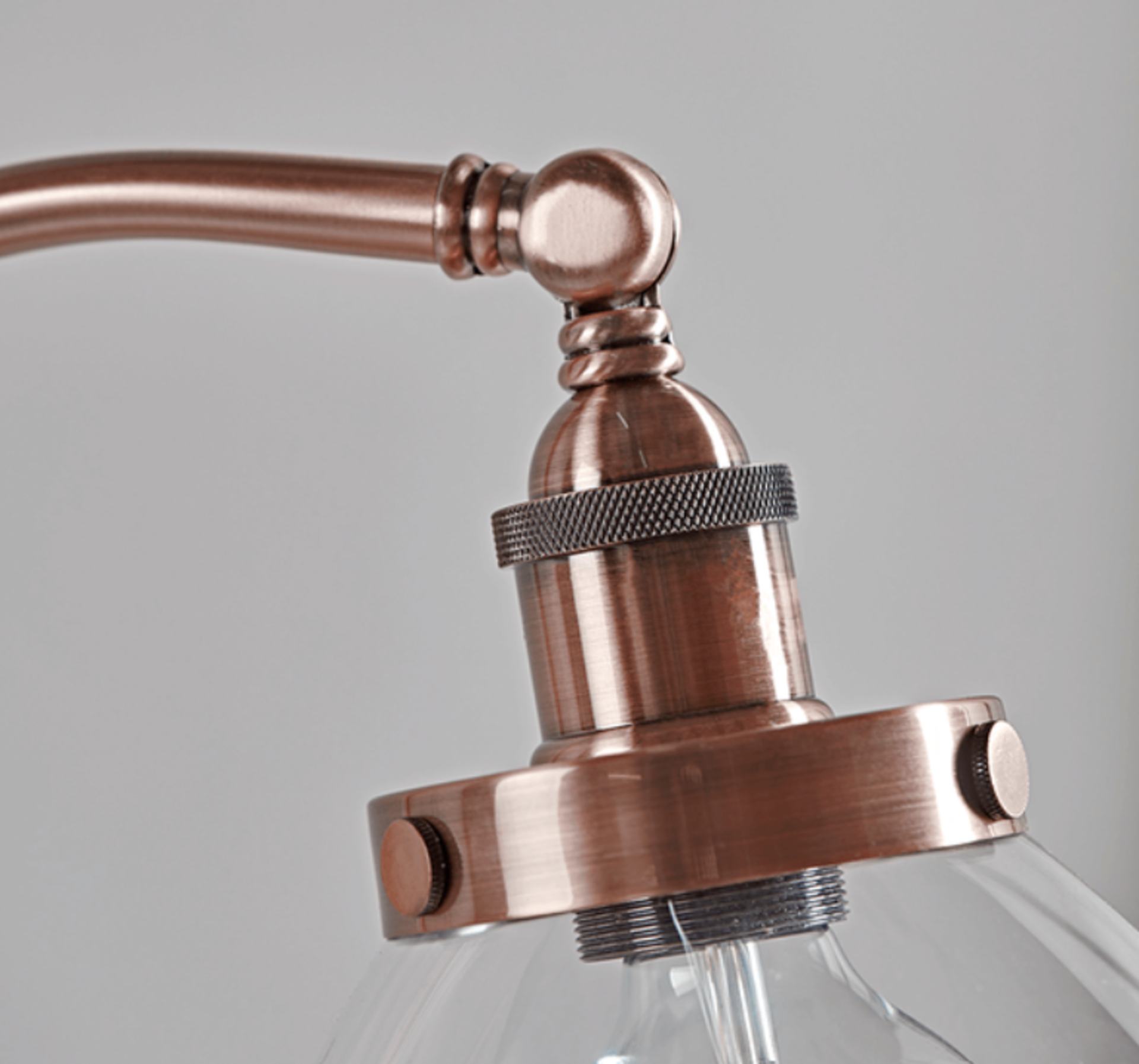 Domed Glass Floor Lamp - Copper. RRP £245.00. Complete with authentic industrial features, our - Image 2 of 2