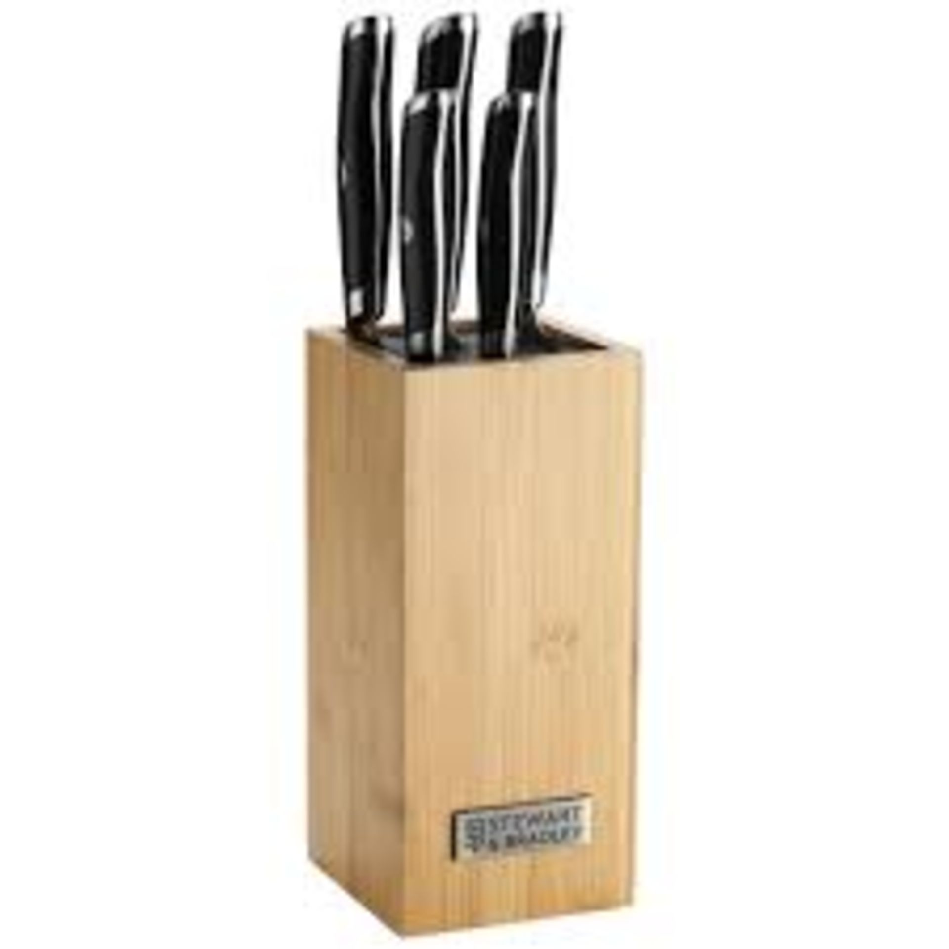 2 X NEW BOXED 5 PIECE HIGH QUALITY KNIFE SETS WITH BAMBOO BLOCK (REF1000304ROW13)