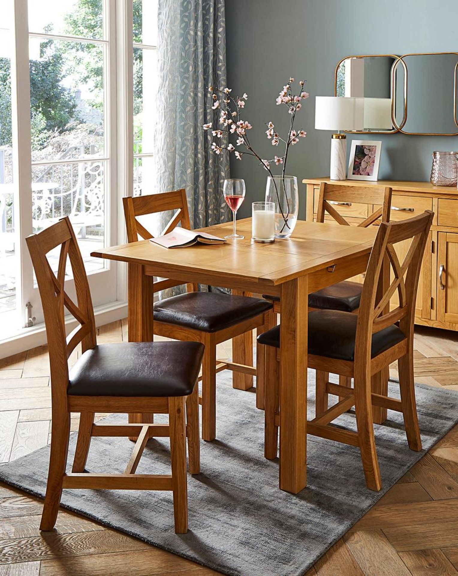 Norfolk Oak and Oak Veneer Large Extending Dining Table. RRP £459.00. - SR6. *2boxes* .The Norfolk - Image 2 of 2