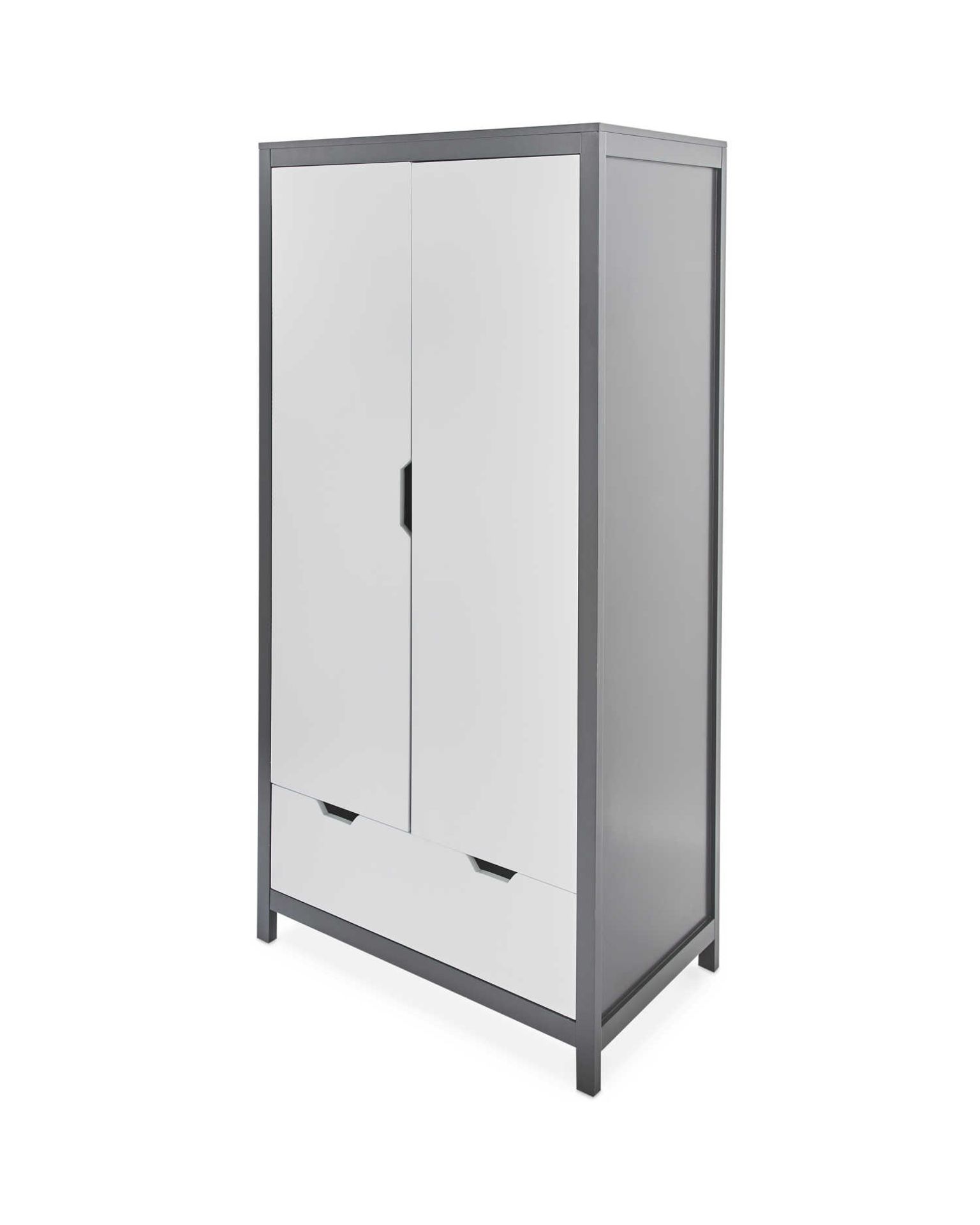 Mamia Grey And White Wardrobe. - ROW6. This adorable, self-assembly Mamia Grey And White Wardrobe is